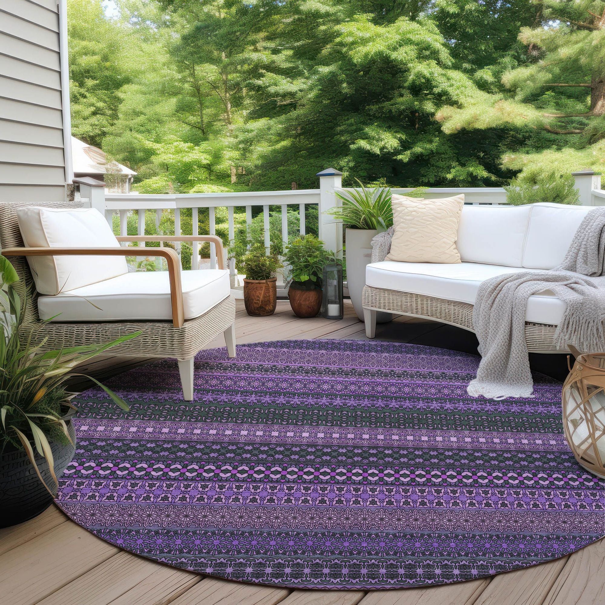 Machine Made ACN527 Purple Rugs