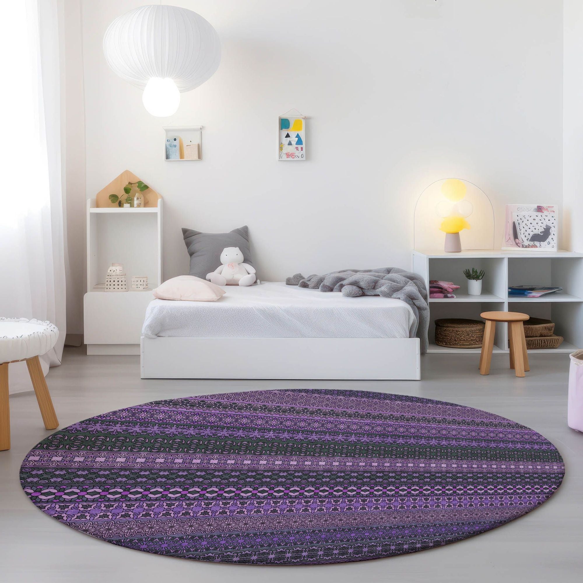 Machine Made ACN527 Purple Rugs