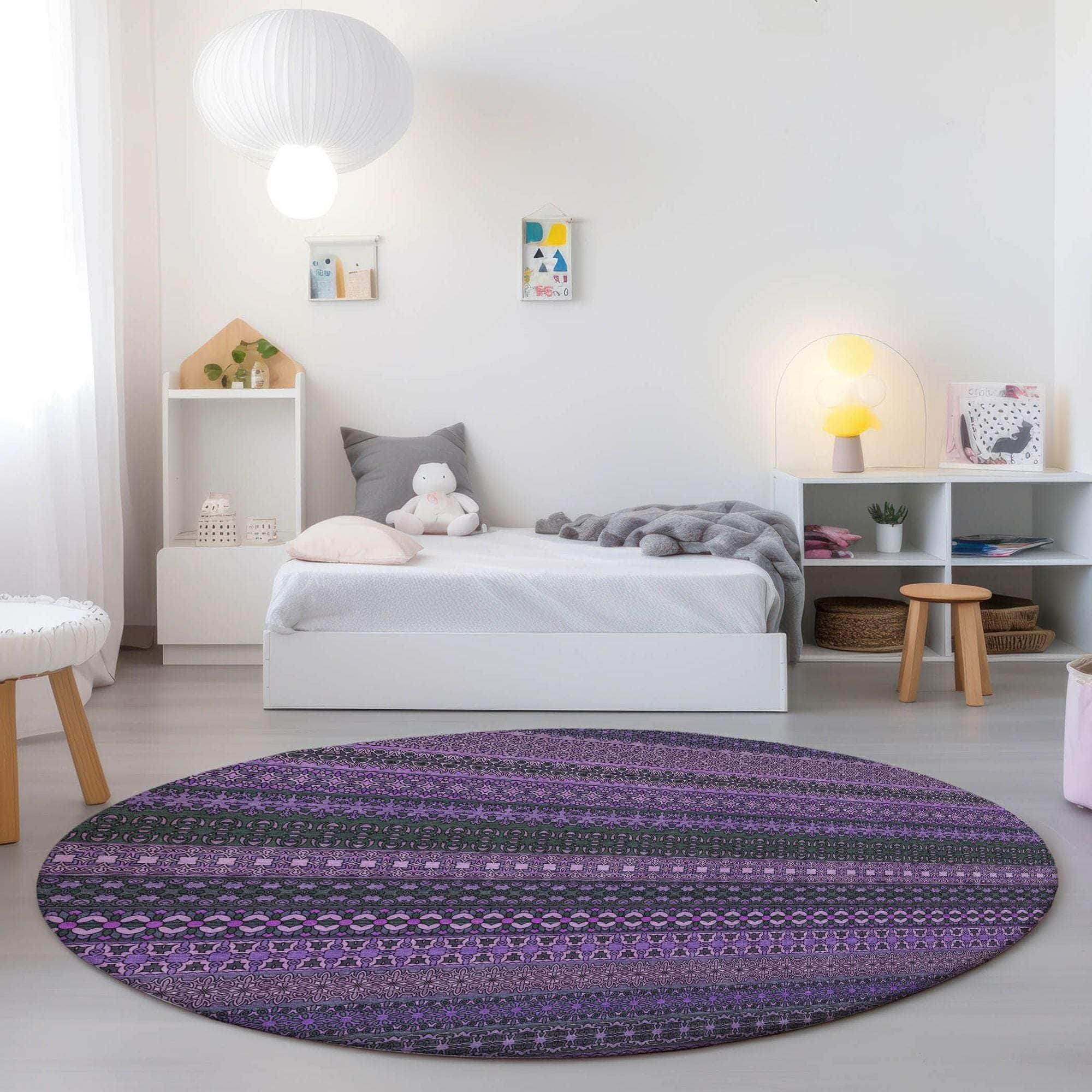 Machine Made ACN527 Purple Rugs