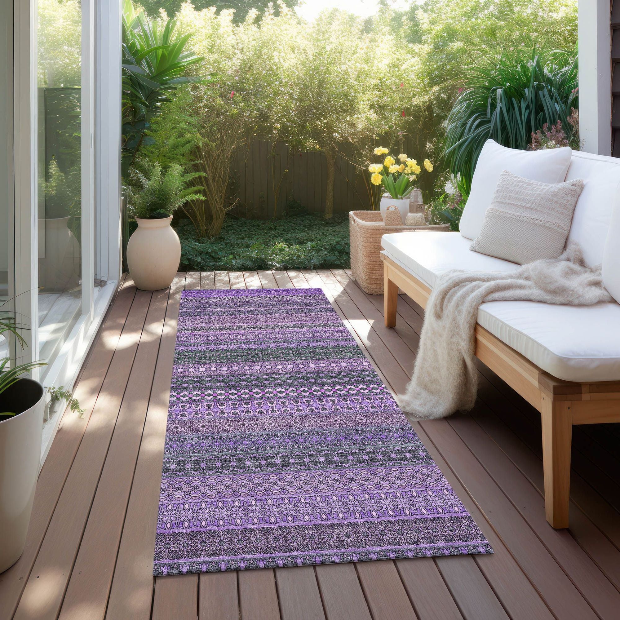 Machine Made ACN527 Purple Rugs