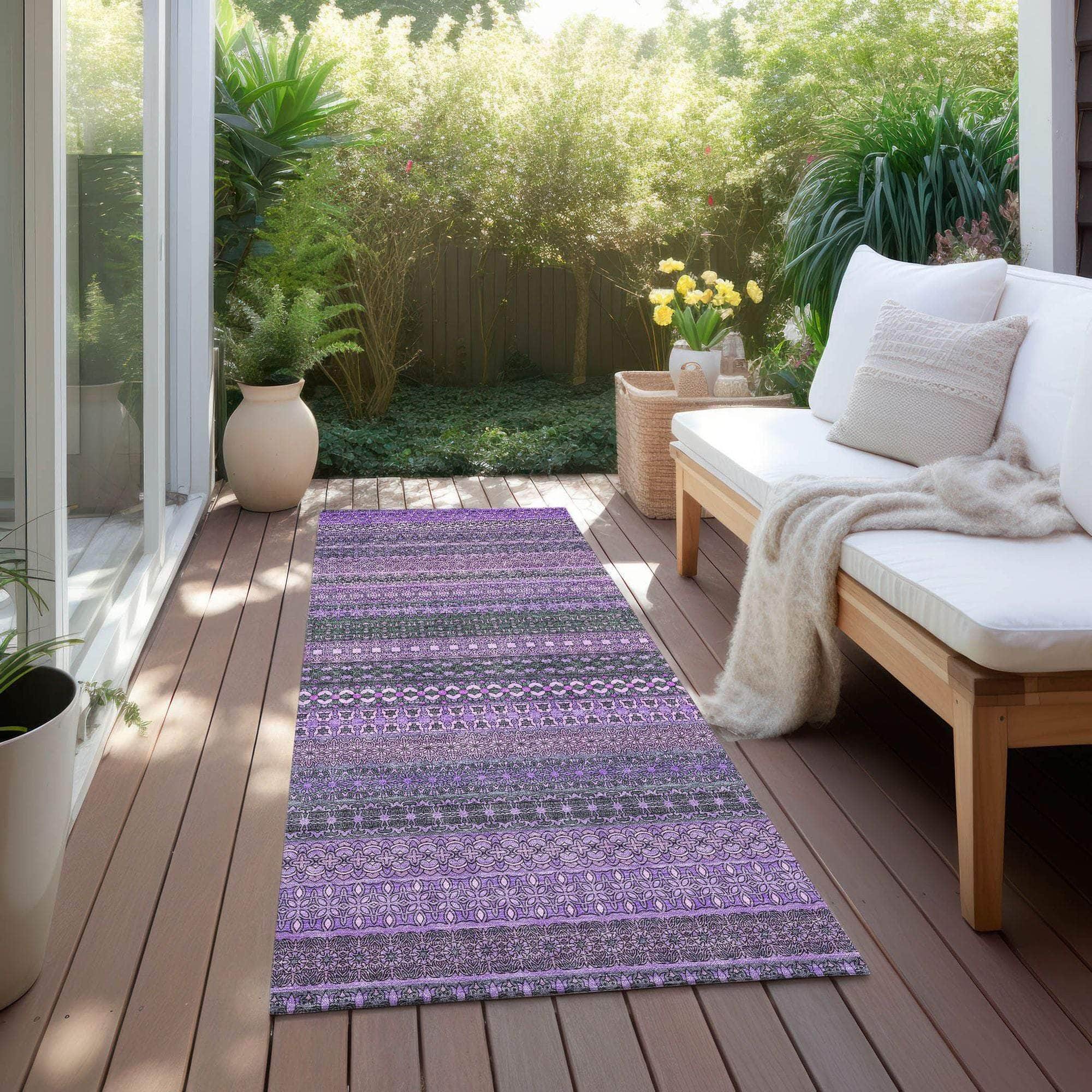 Machine Made ACN527 Purple Rugs