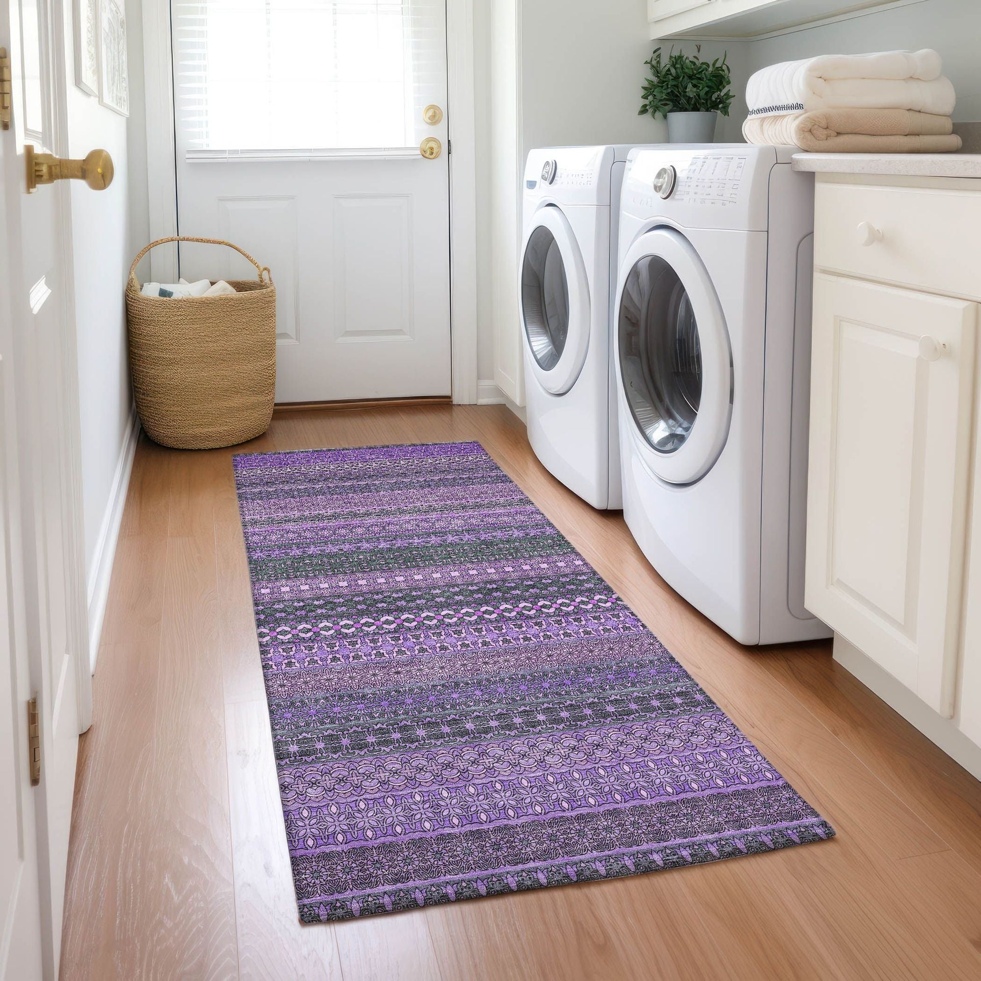Machine Made ACN527 Purple Rugs