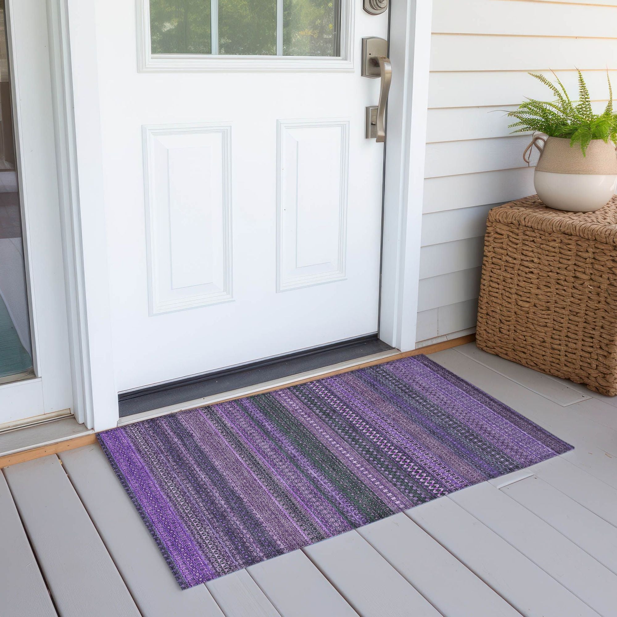 Machine Made ACN527 Purple Rugs