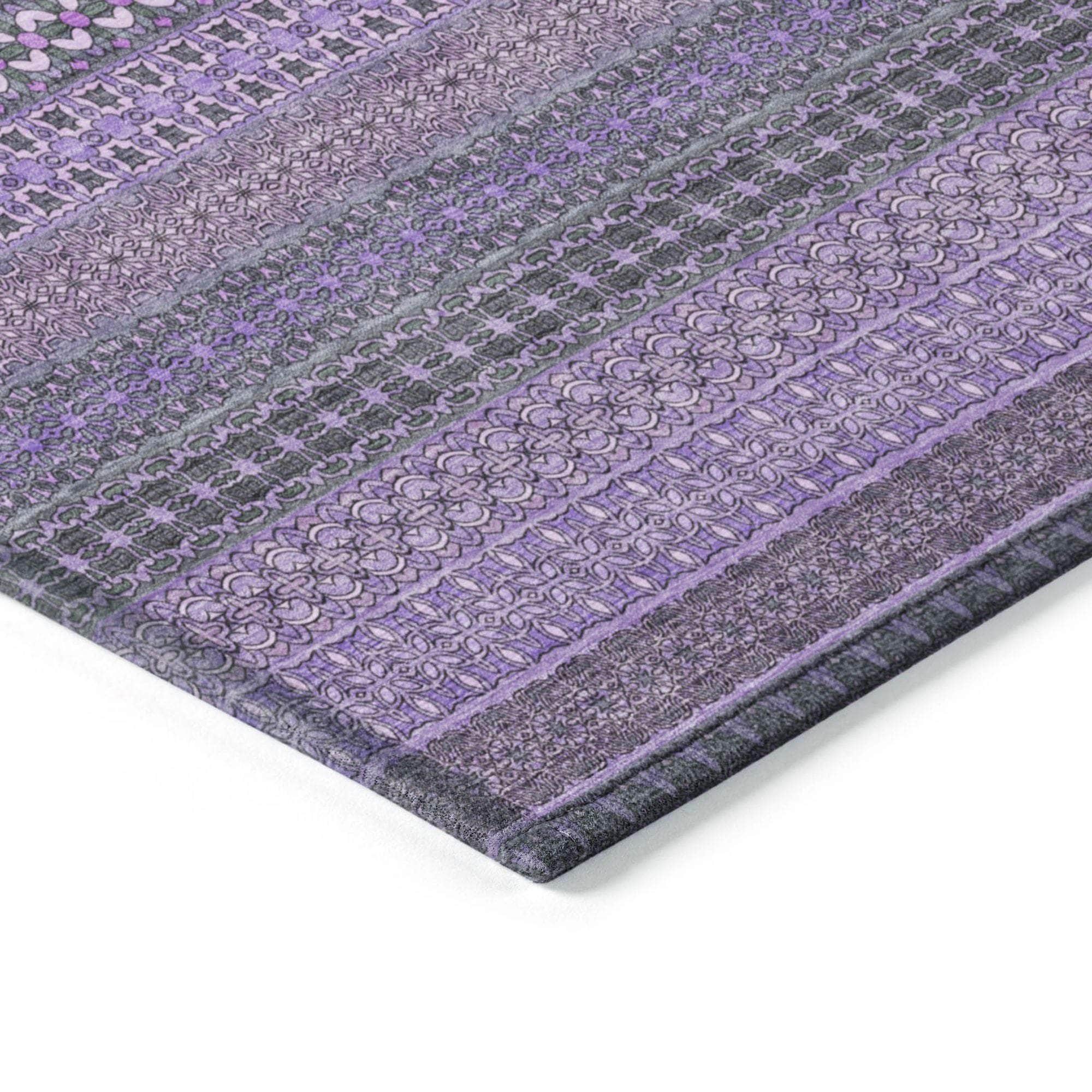 Machine Made ACN527 Purple Rugs