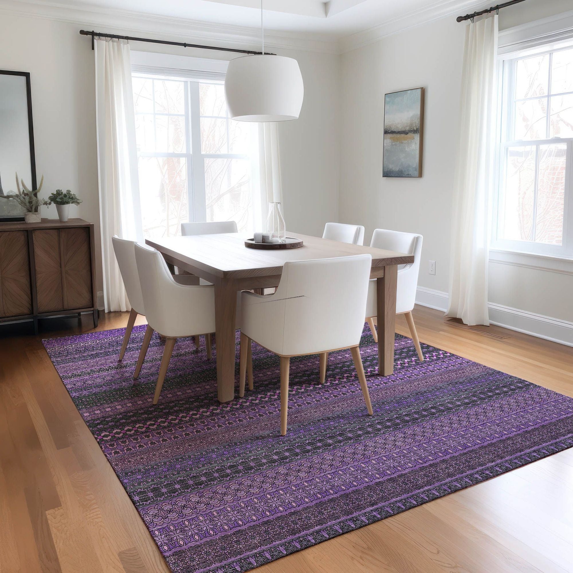 Machine Made ACN527 Purple Rugs