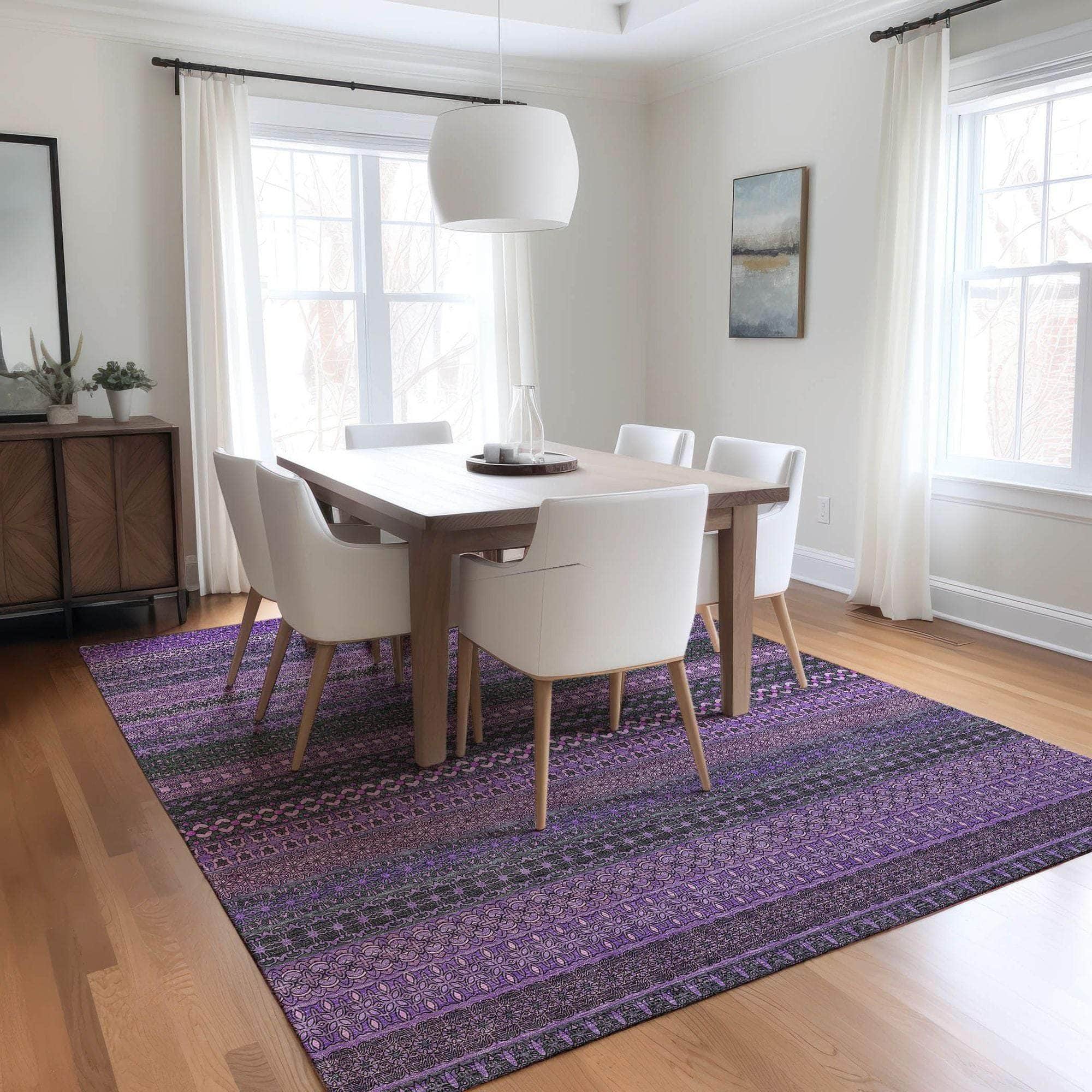 Machine Made ACN527 Purple Rugs