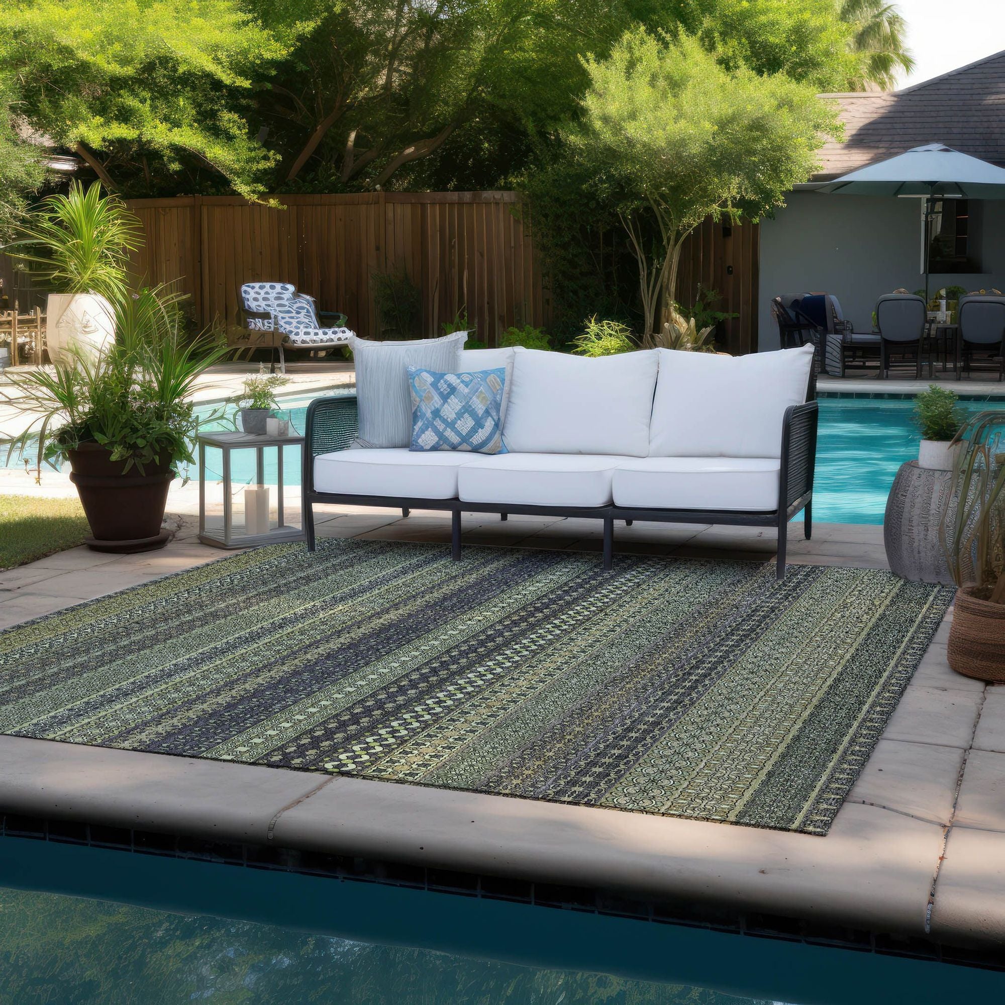 Machine Made ACN527 Sage Green Rugs