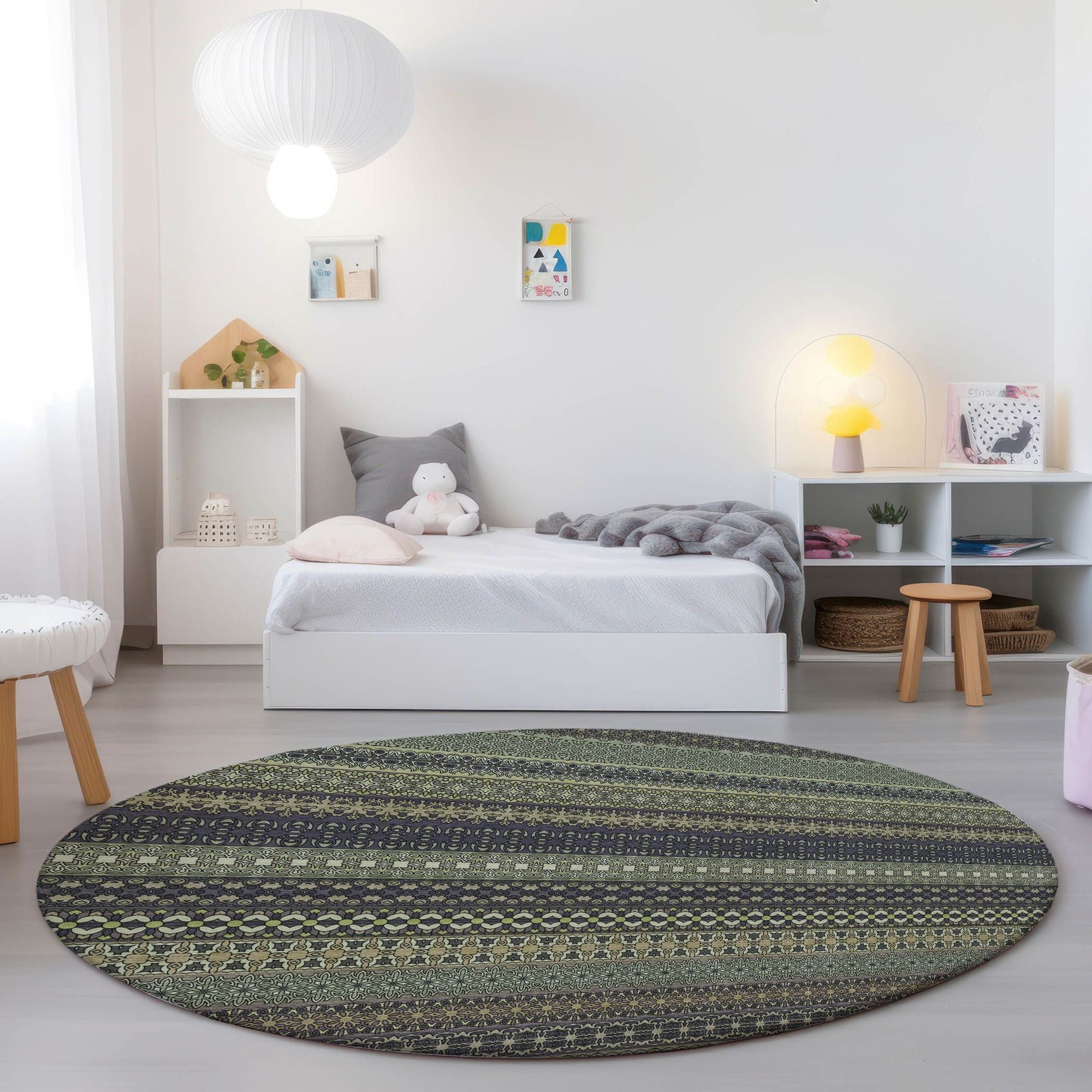 Machine Made ACN527 Sage Green Rugs