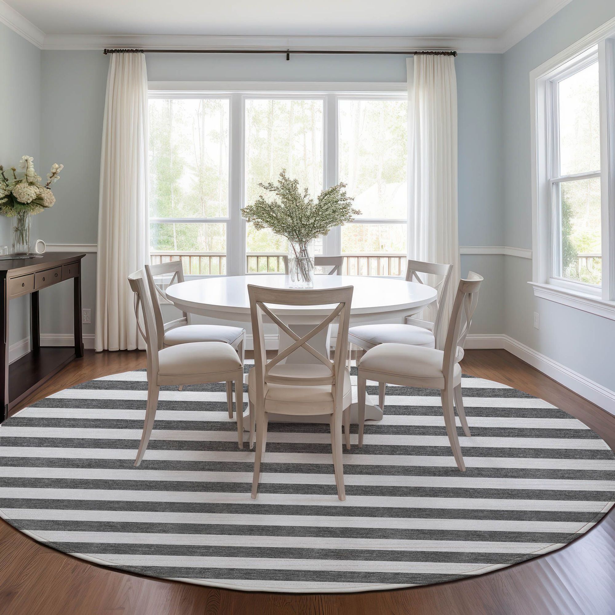 Machine Made ACN528 Charcoal Gray Rugs