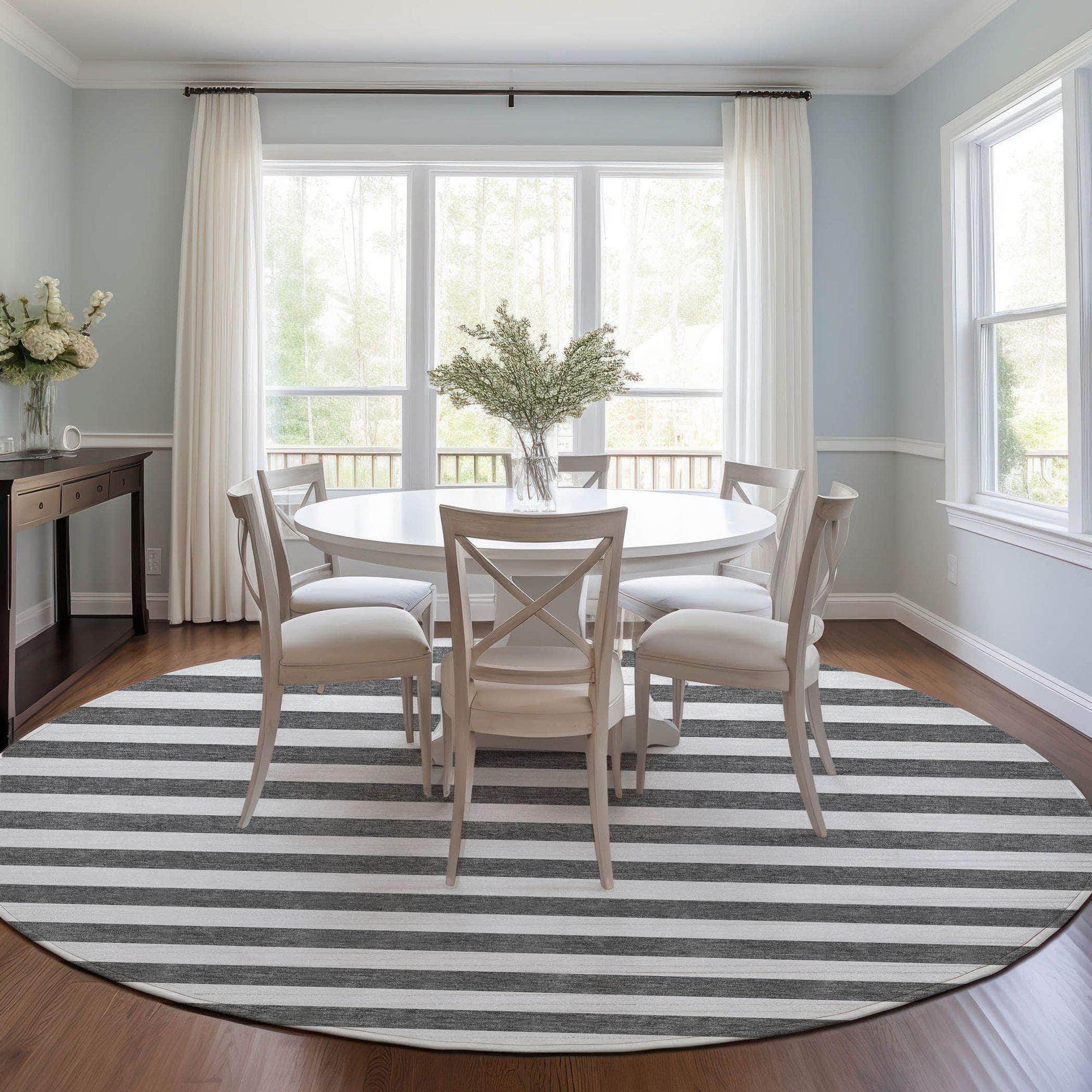 Machine Made ACN528 Charcoal Gray Rugs