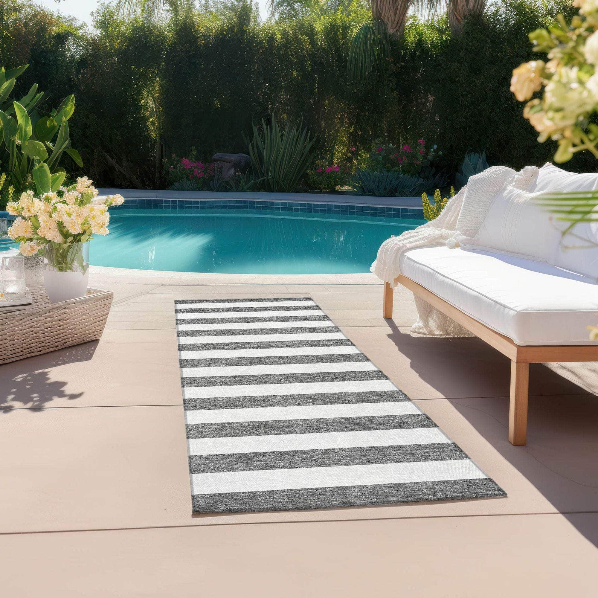 Machine Made ACN528 Charcoal Gray Rugs