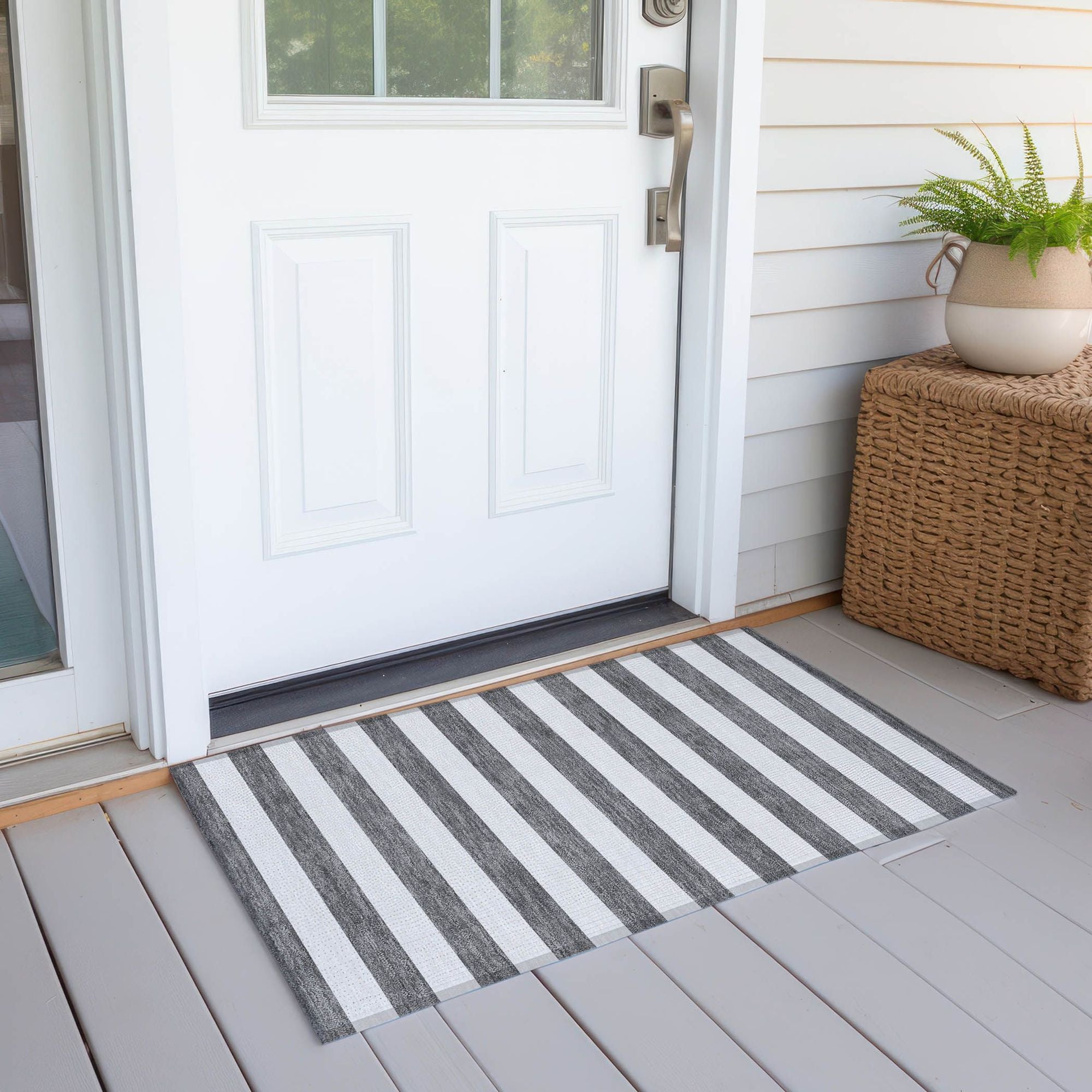 Machine Made ACN528 Charcoal Gray Rugs