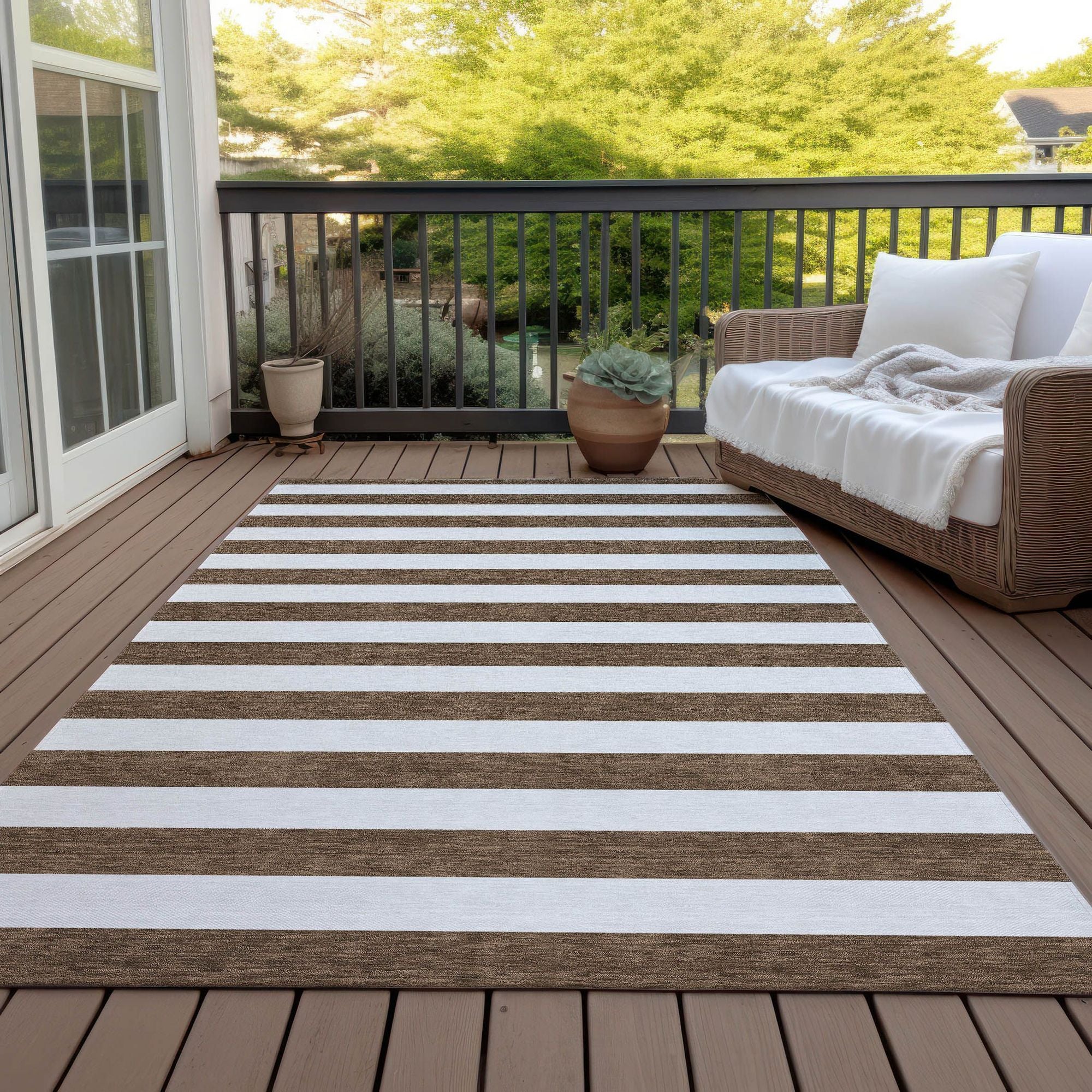 Machine Made ACN528 Chocolate Brown Rugs
