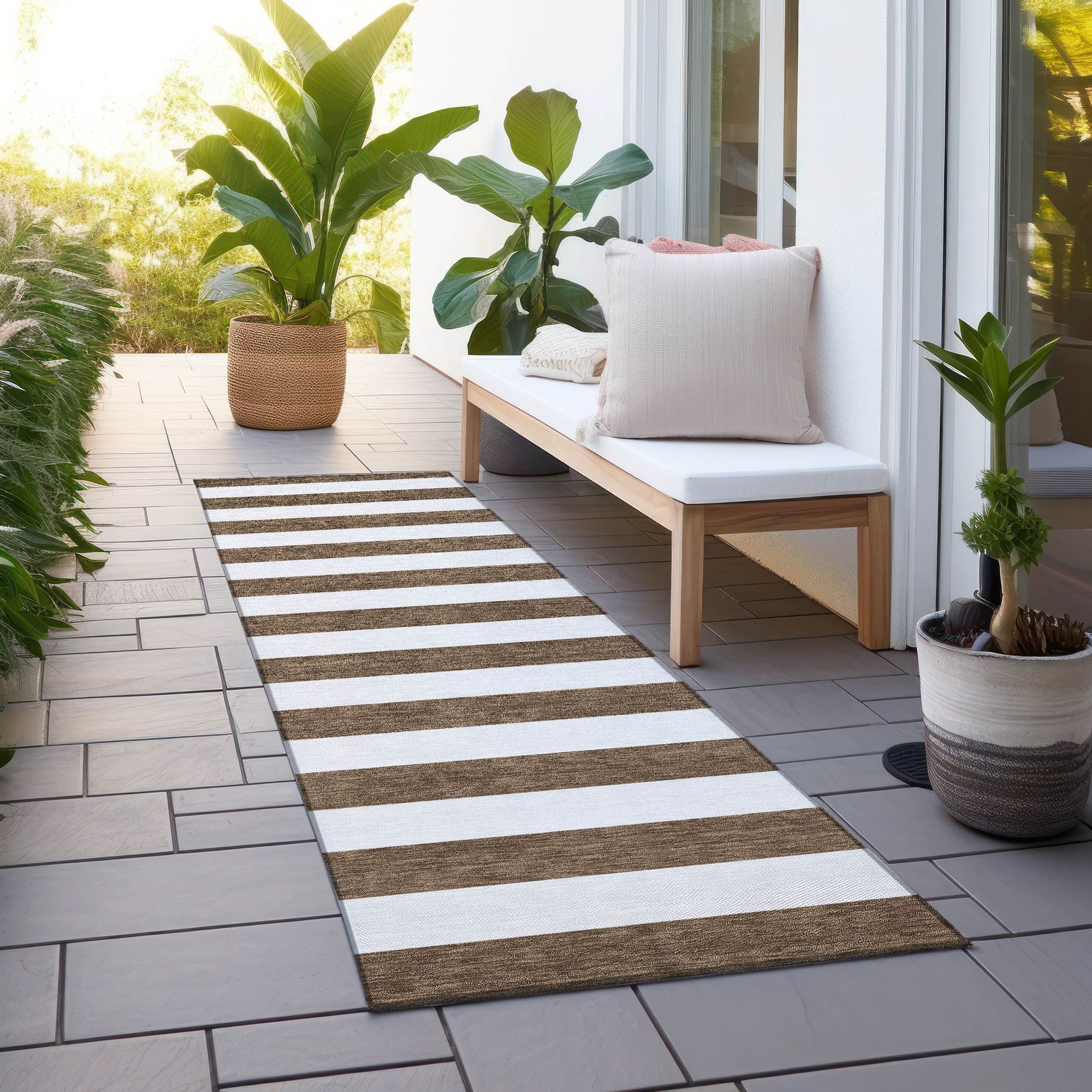 Machine Made ACN528 Chocolate Brown Rugs