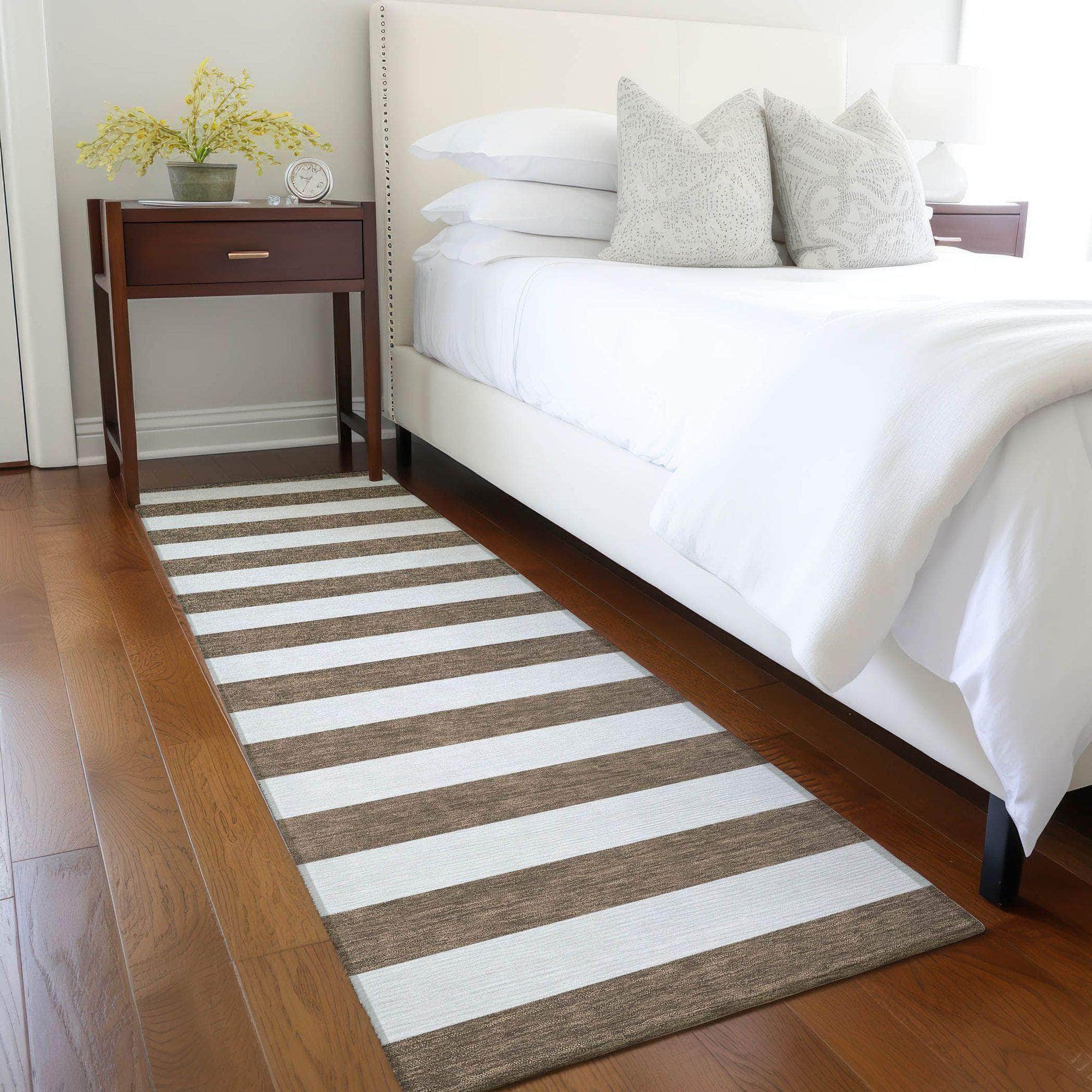 Machine Made ACN528 Chocolate Brown Rugs