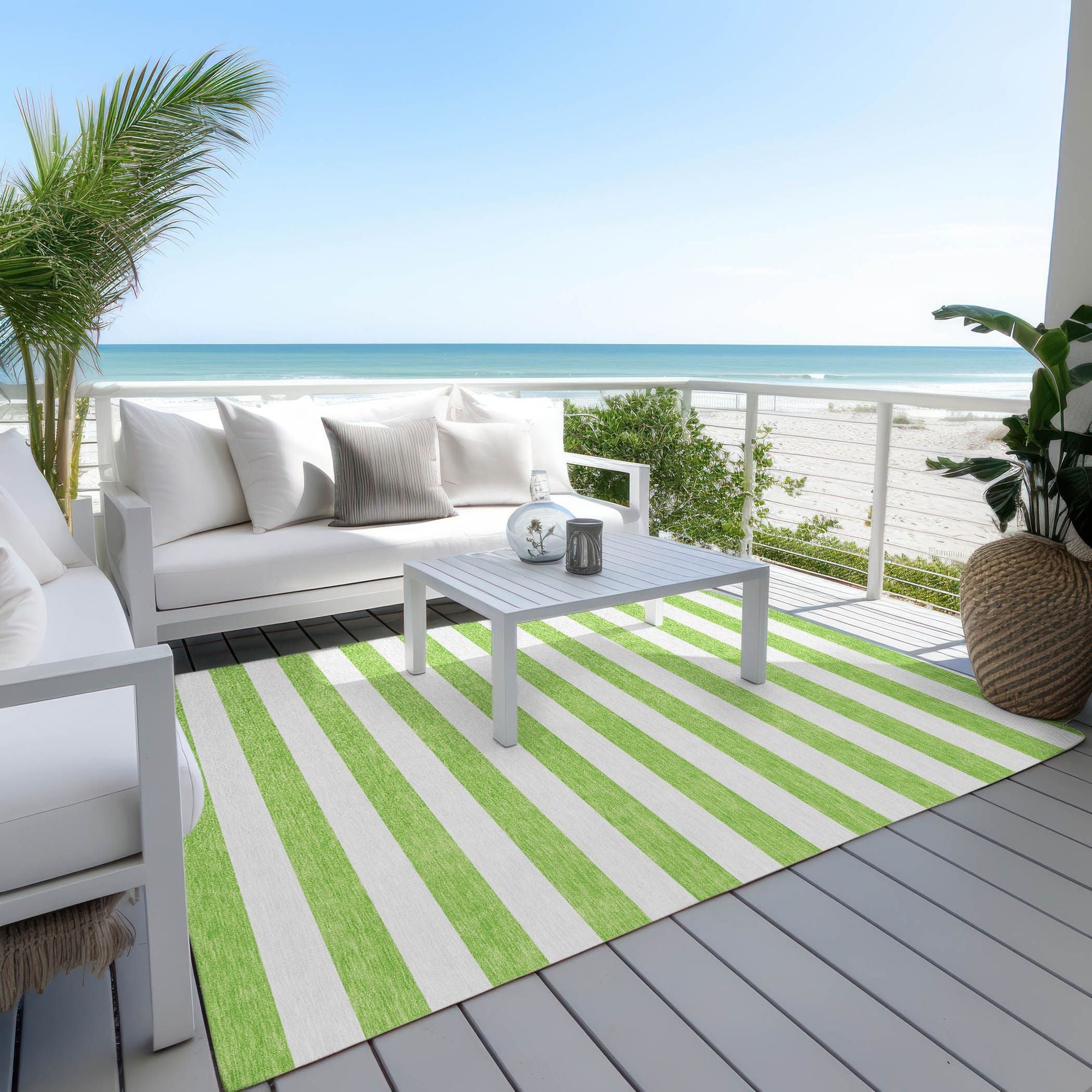 Machine Made ACN528 Lime Green Rugs