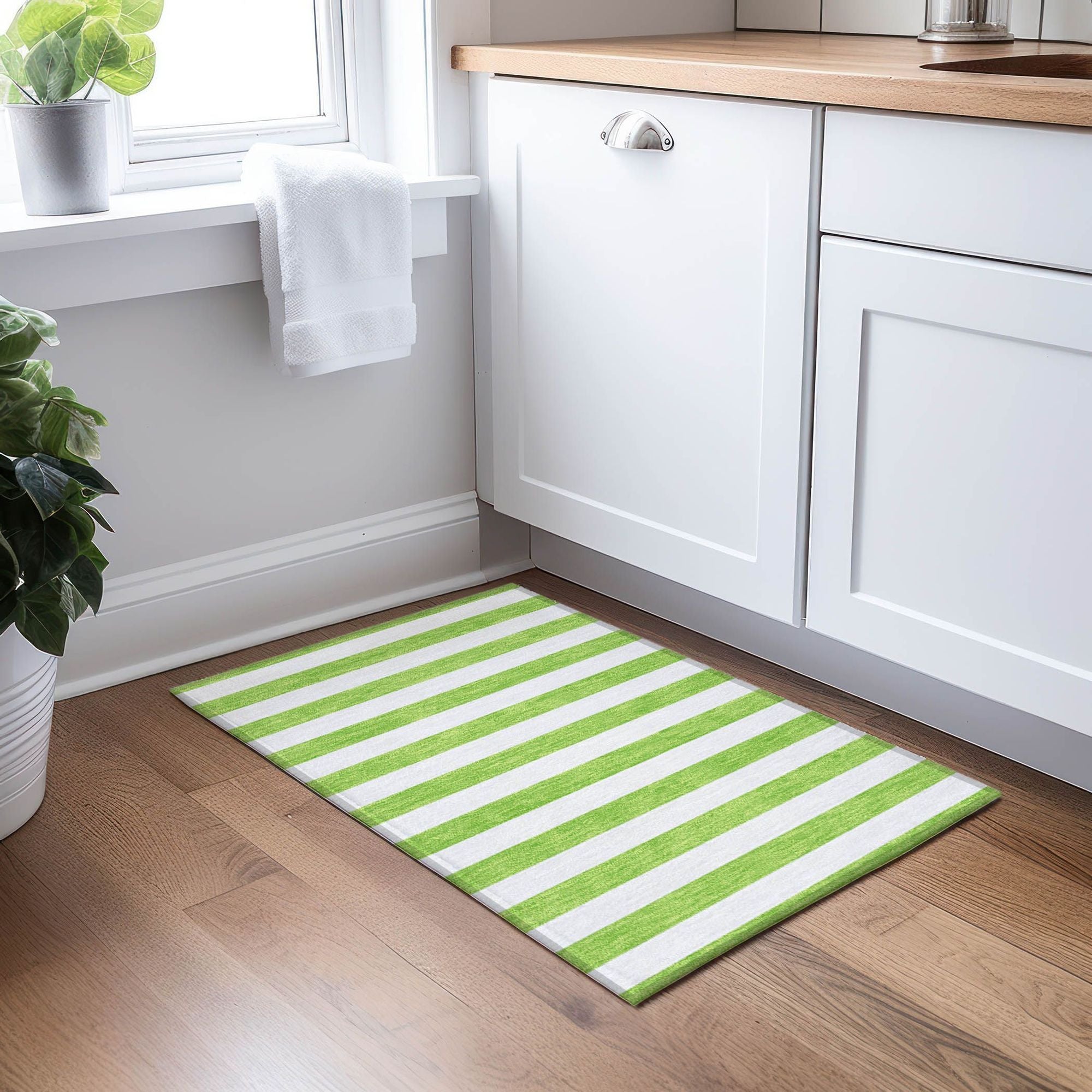 Machine Made ACN528 Lime Green Rugs