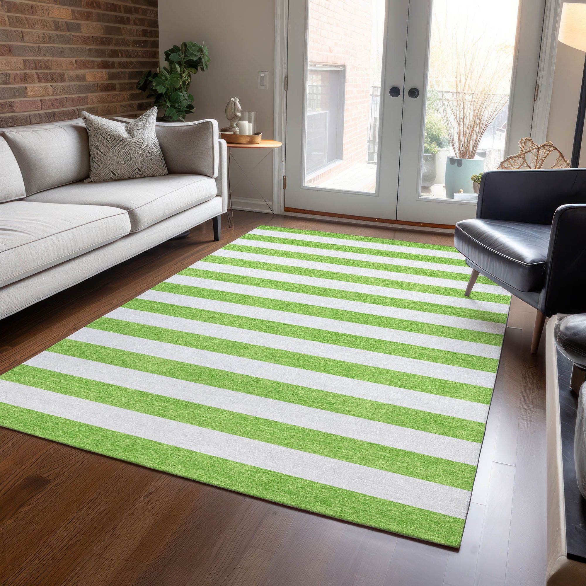 Machine Made ACN528 Lime Green Rugs