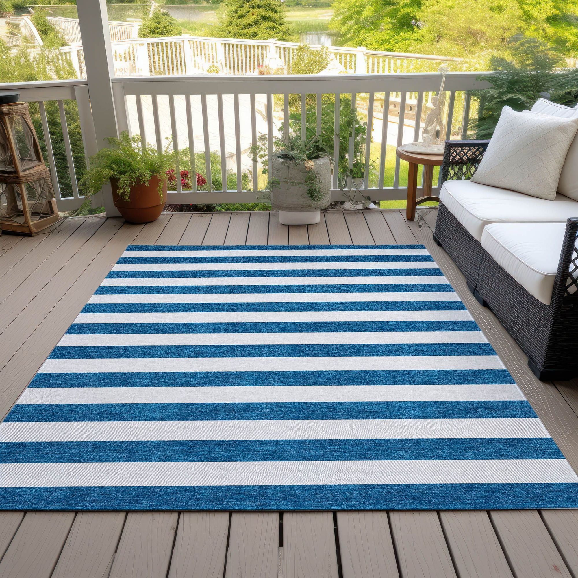 Machine Made ACN528 Navy Blue Rugs