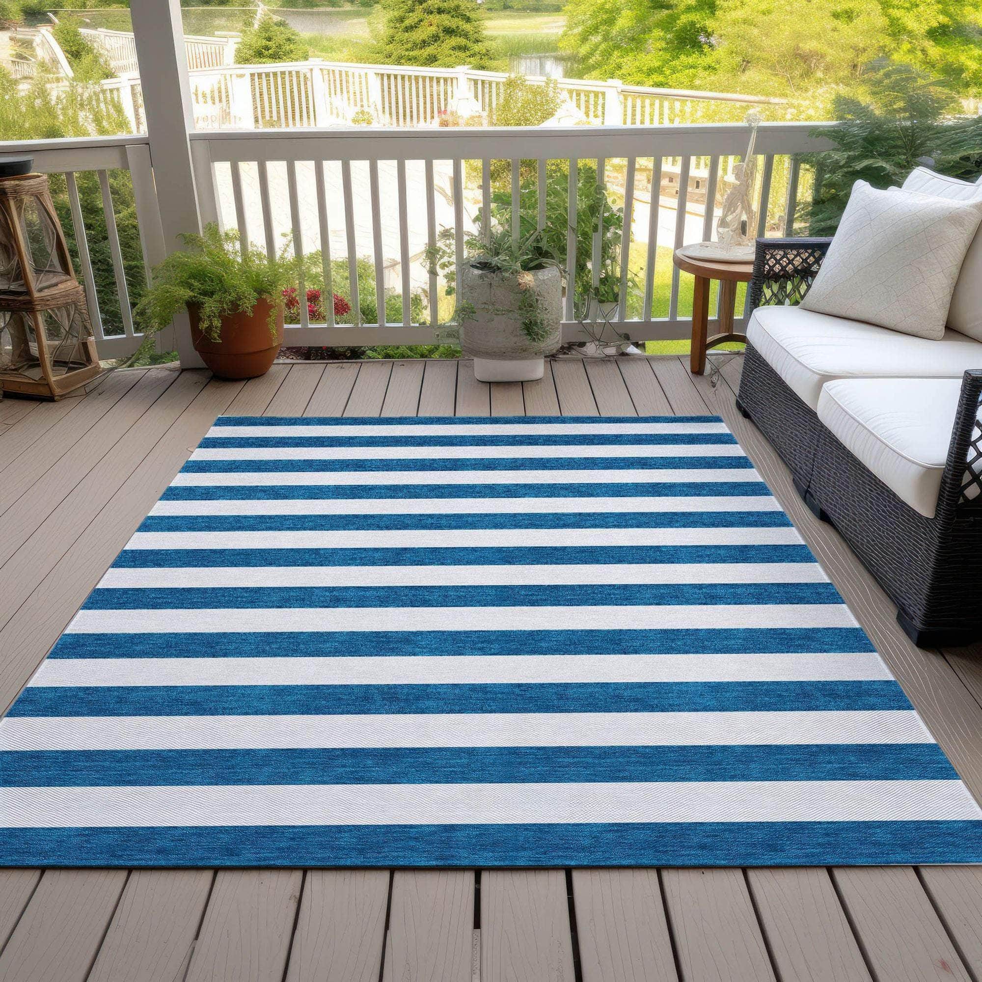Machine Made ACN528 Navy Blue Rugs