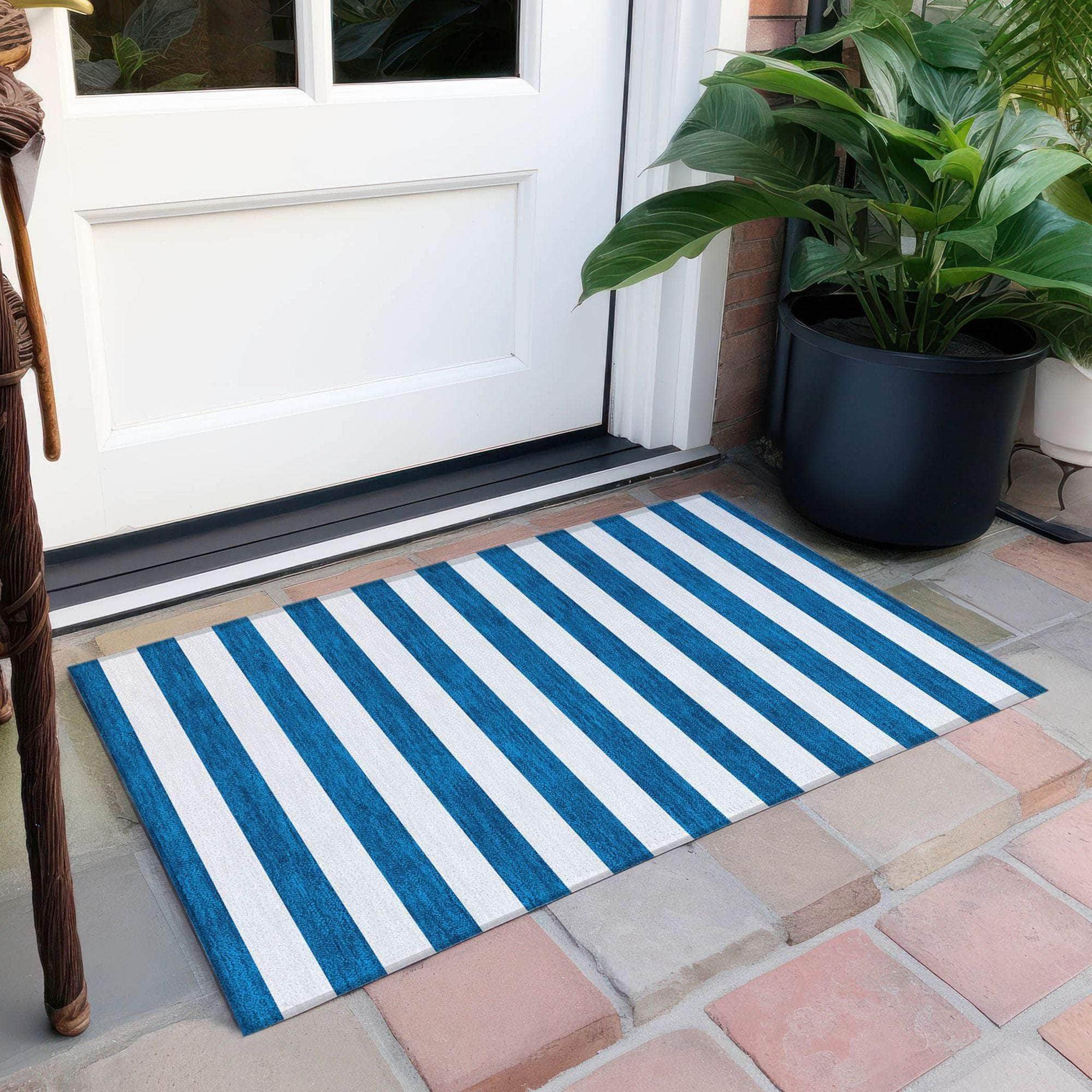 Machine Made ACN528 Navy Blue Rugs
