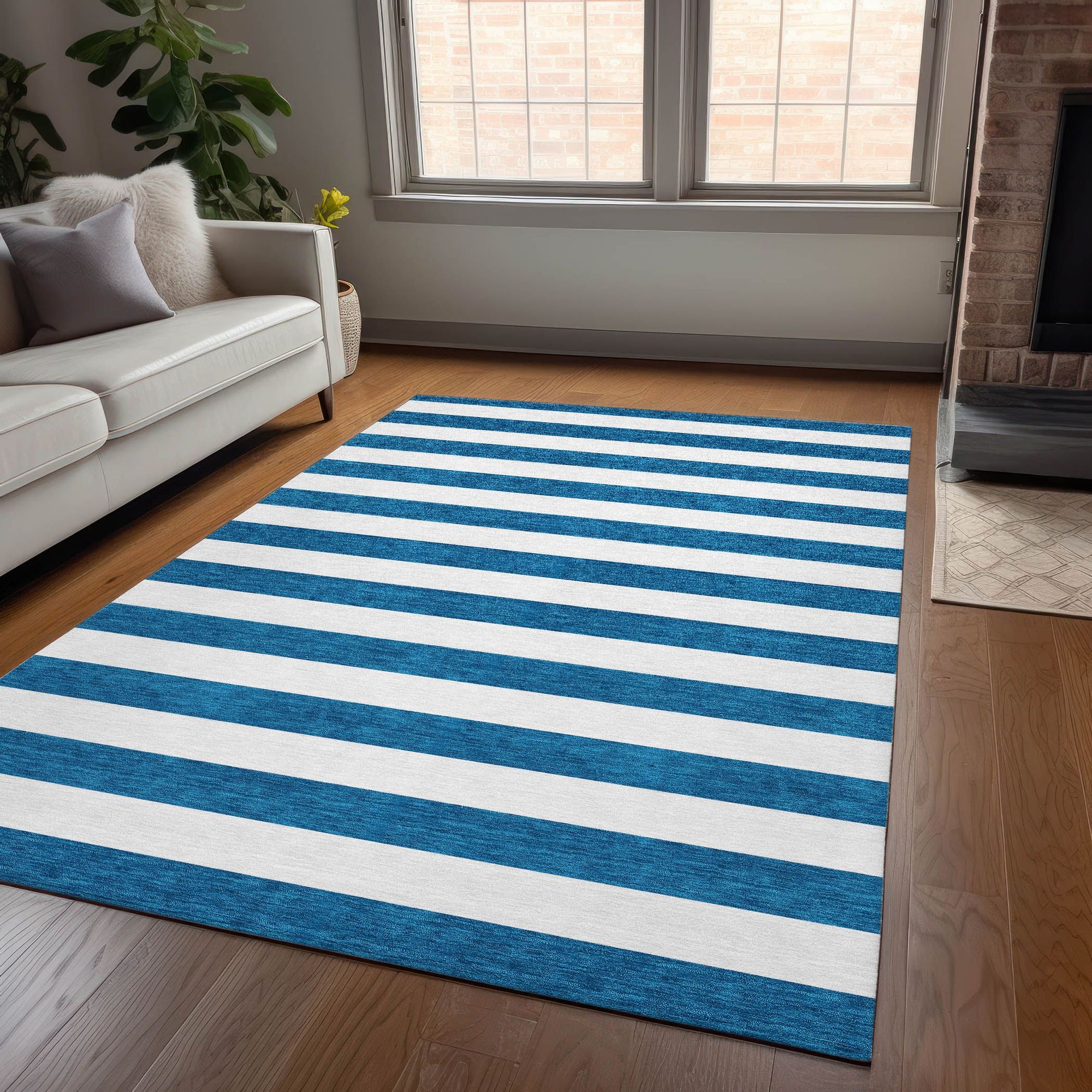 Machine Made ACN528 Navy Blue Rugs