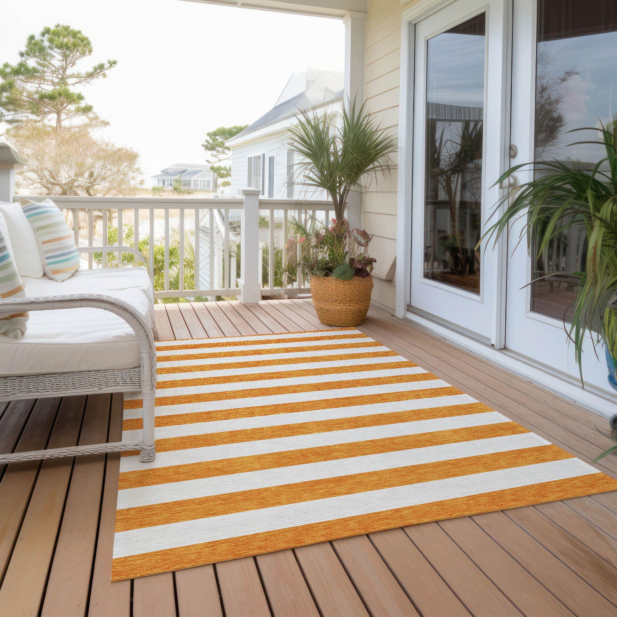 Machine Made ACN528 Orange Rugs