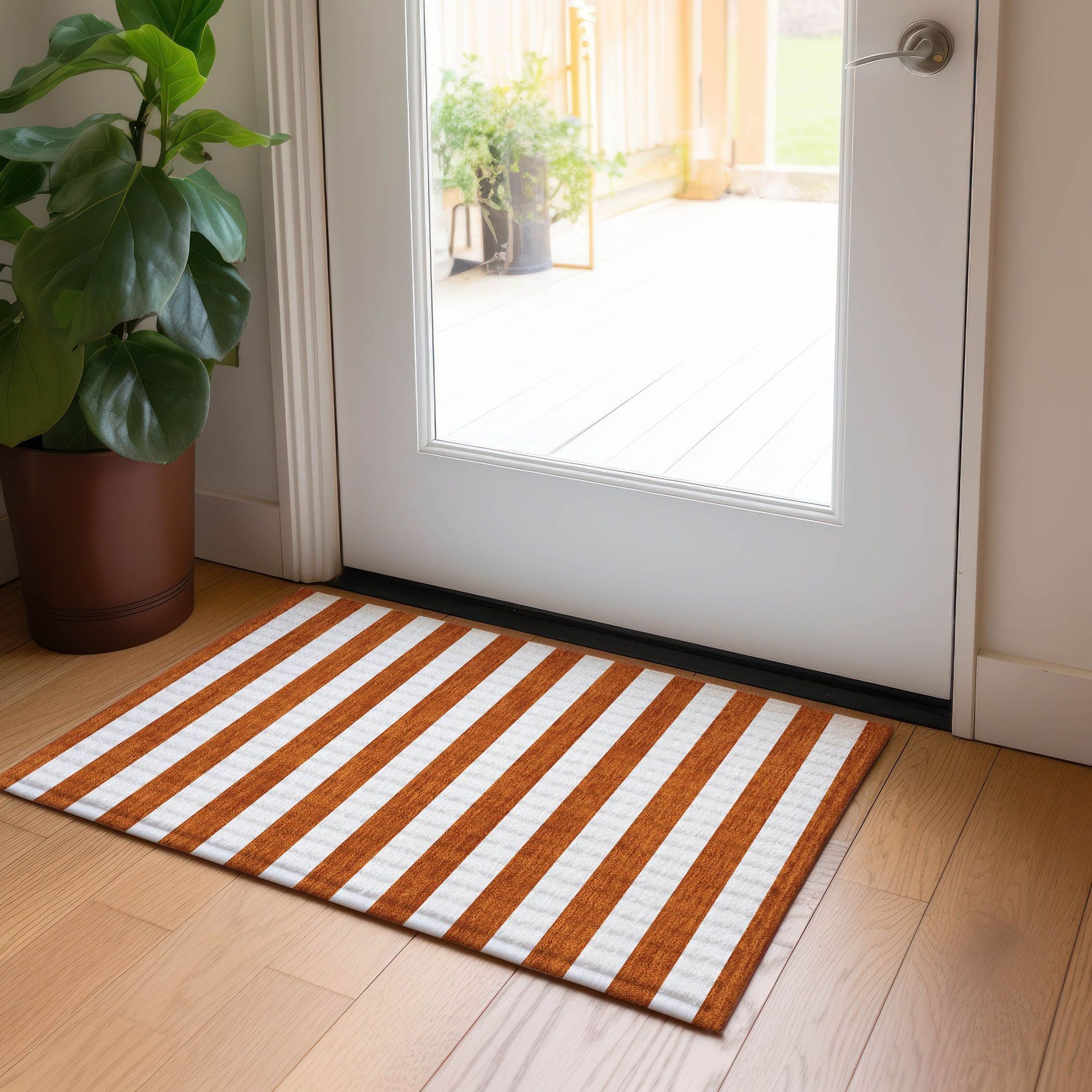 Machine Made ACN528 Paprika Orange Rugs