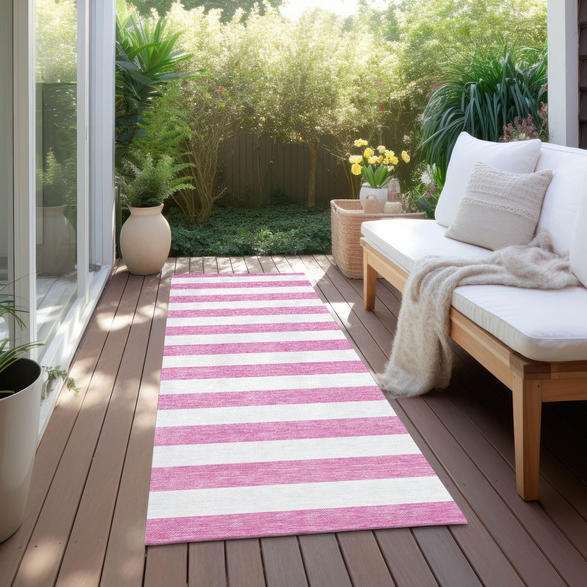 Machine Made ACN528 Pink Rugs