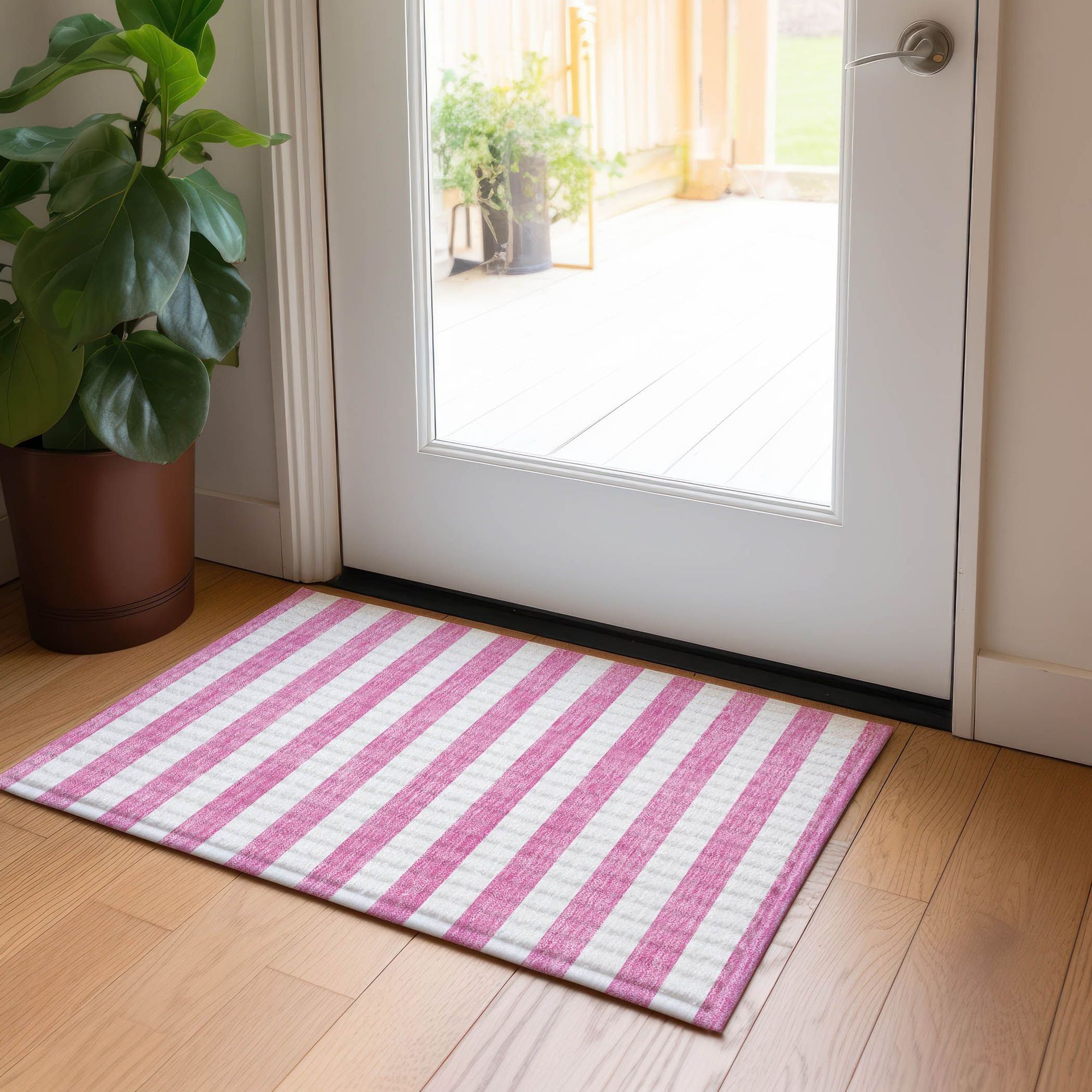 Machine Made ACN528 Pink Rugs