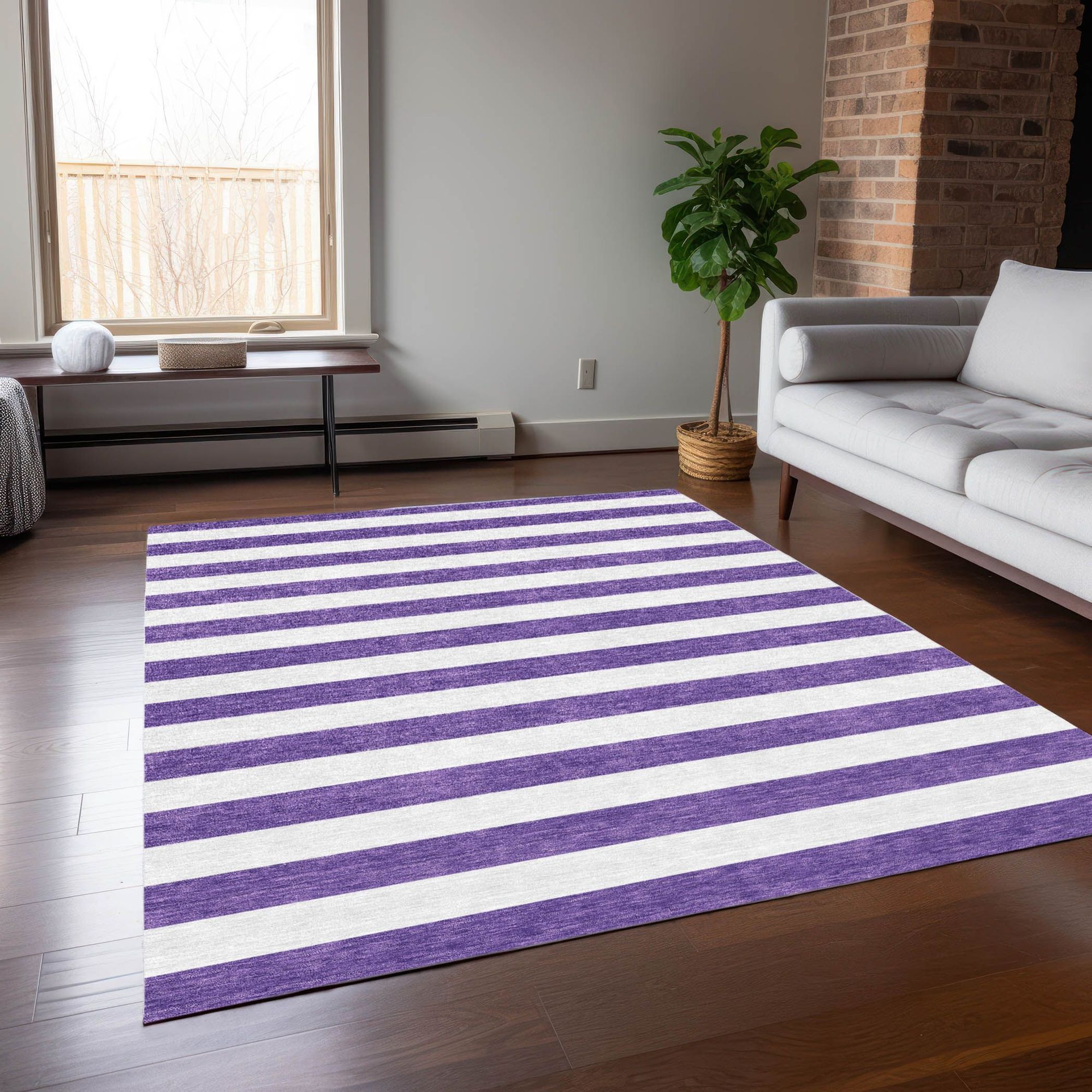 Machine Made ACN528 Purple Rugs