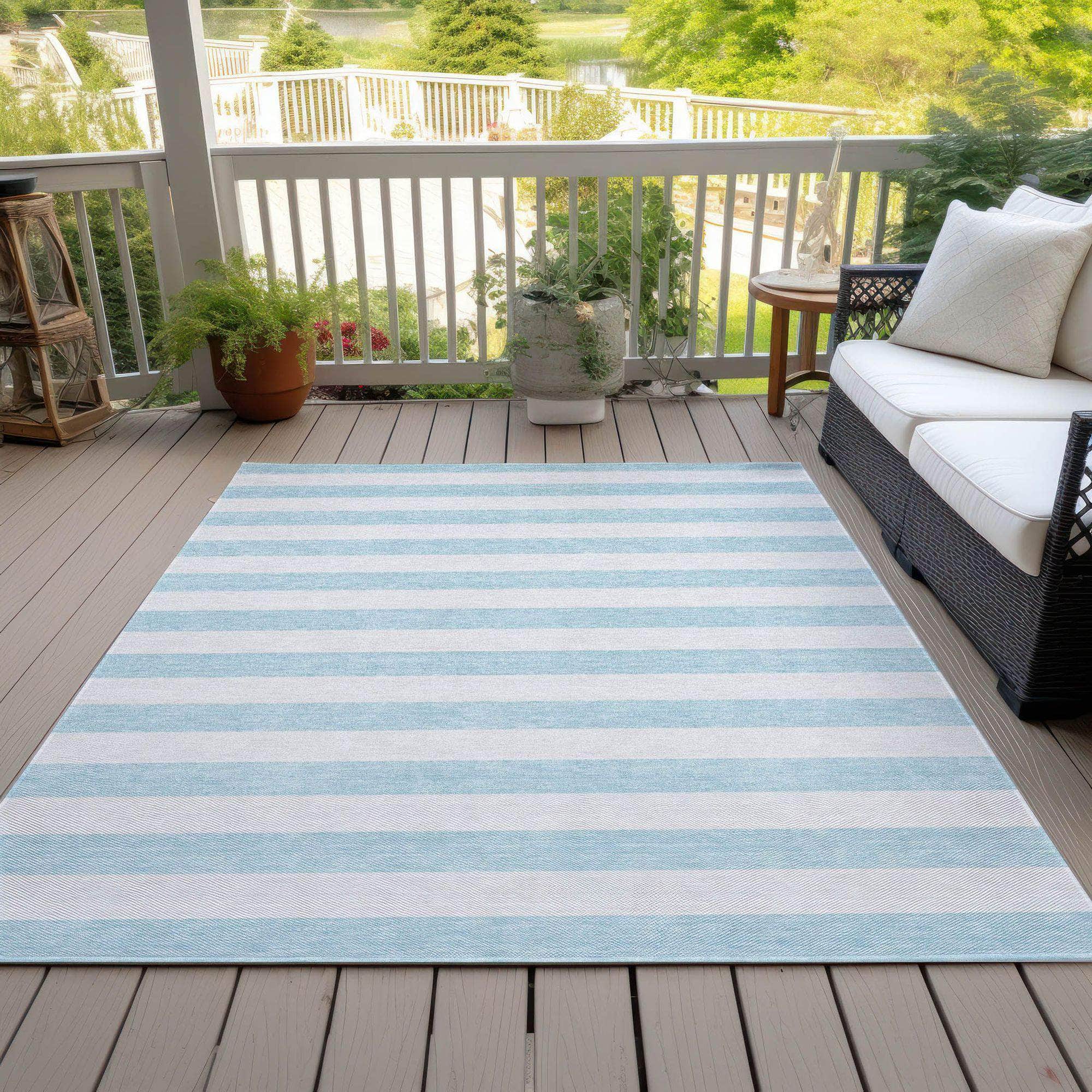 Machine Made ACN528 Sky Blue Rugs