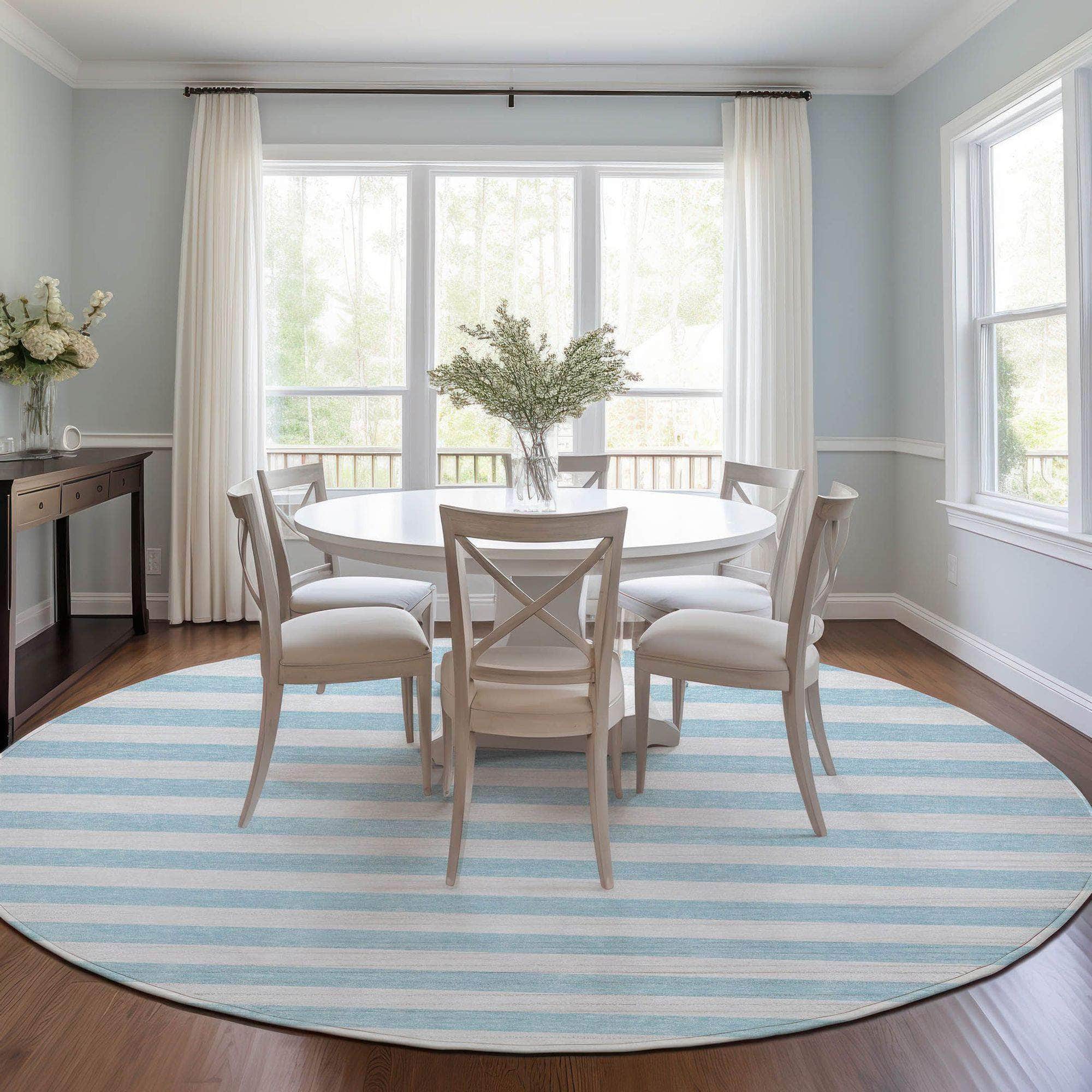 Machine Made ACN528 Sky Blue Rugs