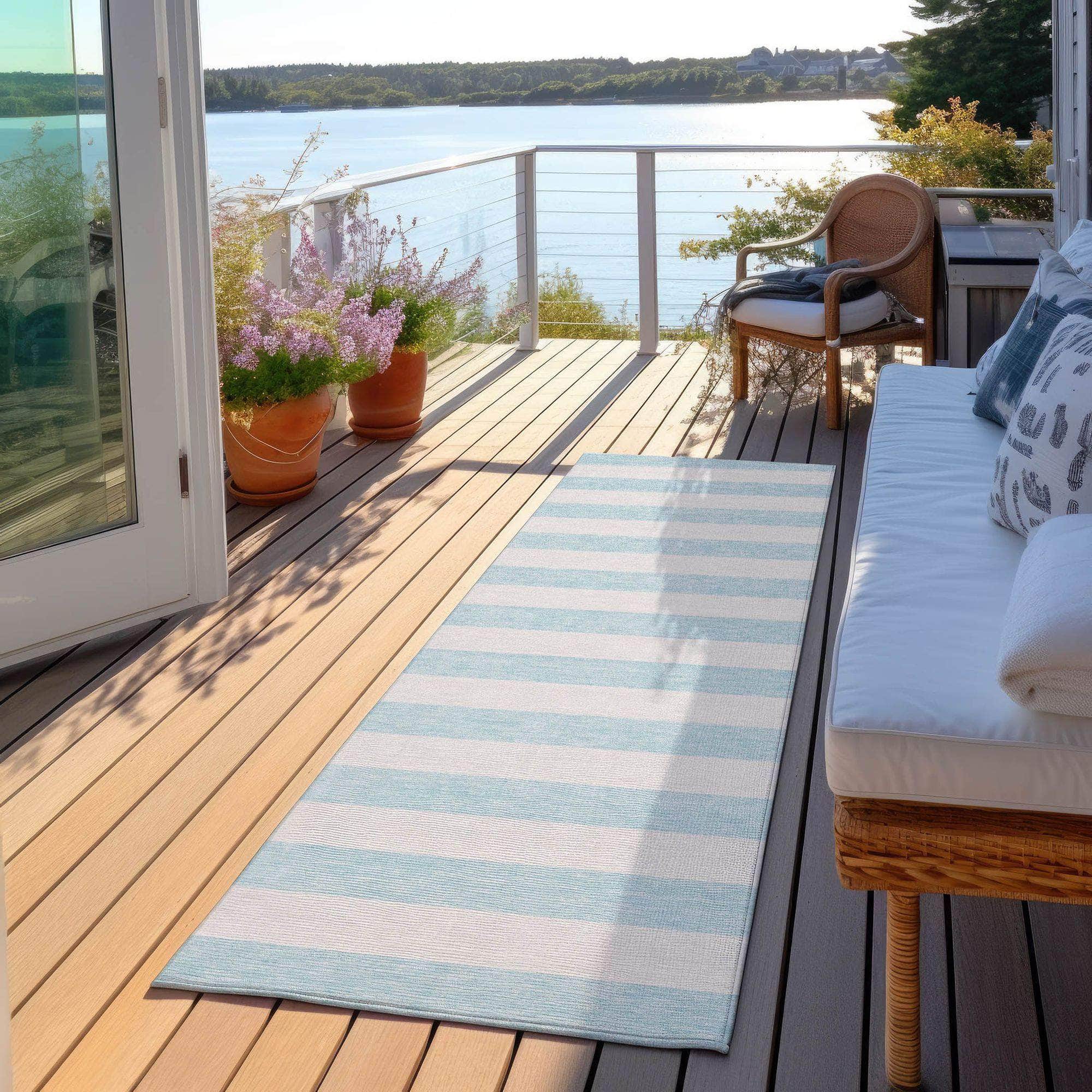 Machine Made ACN528 Sky Blue Rugs