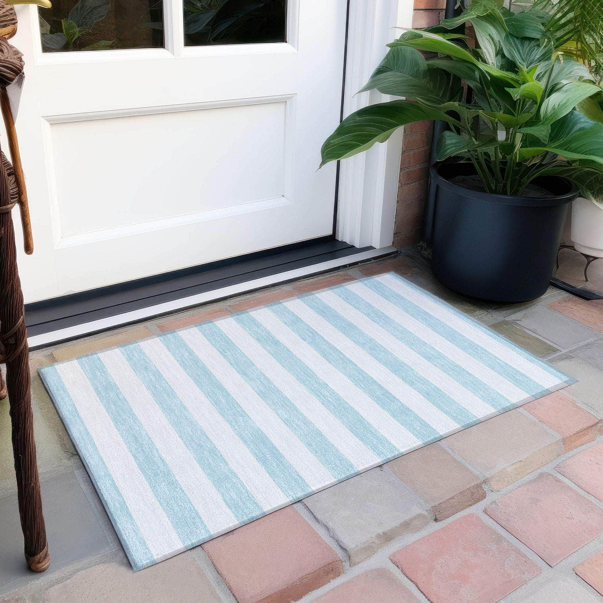 Machine Made ACN528 Sky Blue Rugs