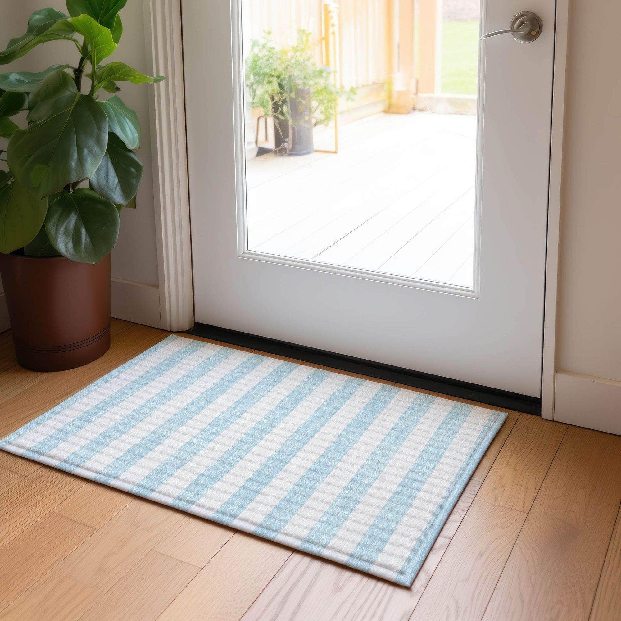 Machine Made ACN528 Sky Blue Rugs