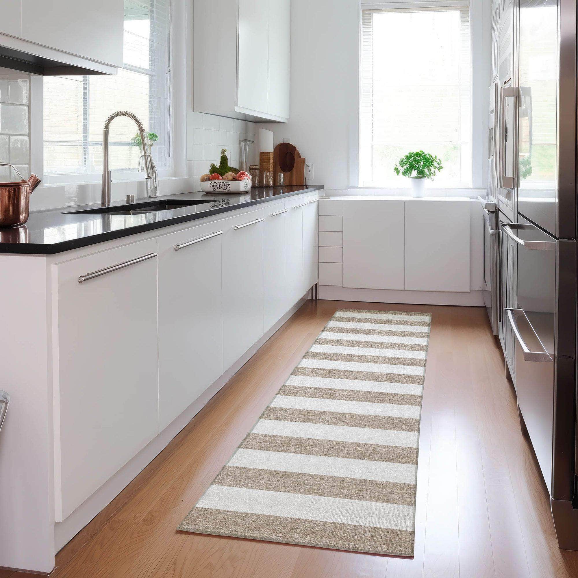 Machine Made ACN528 Taupe Brown Rugs