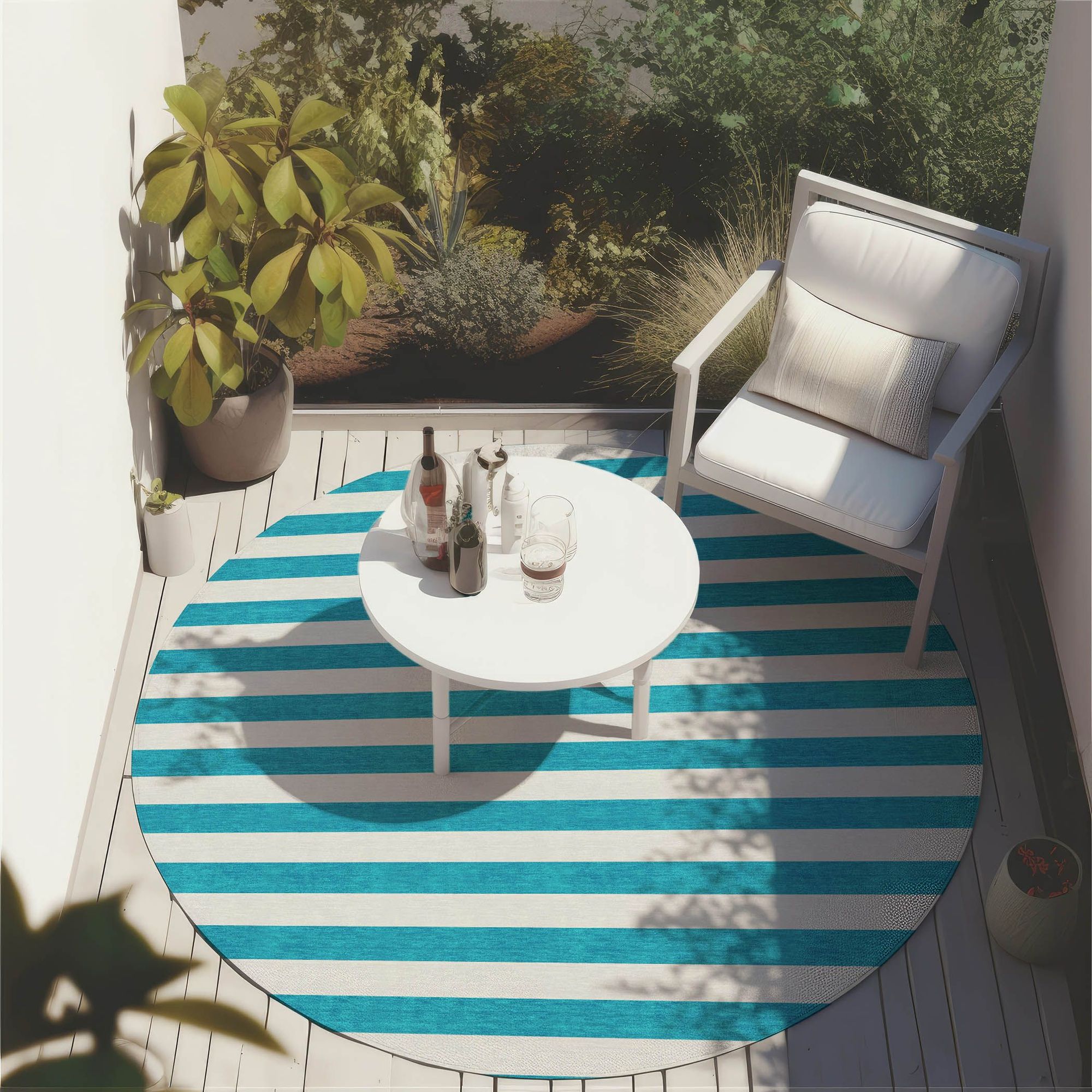 Machine Made ACN528 Teal Rugs