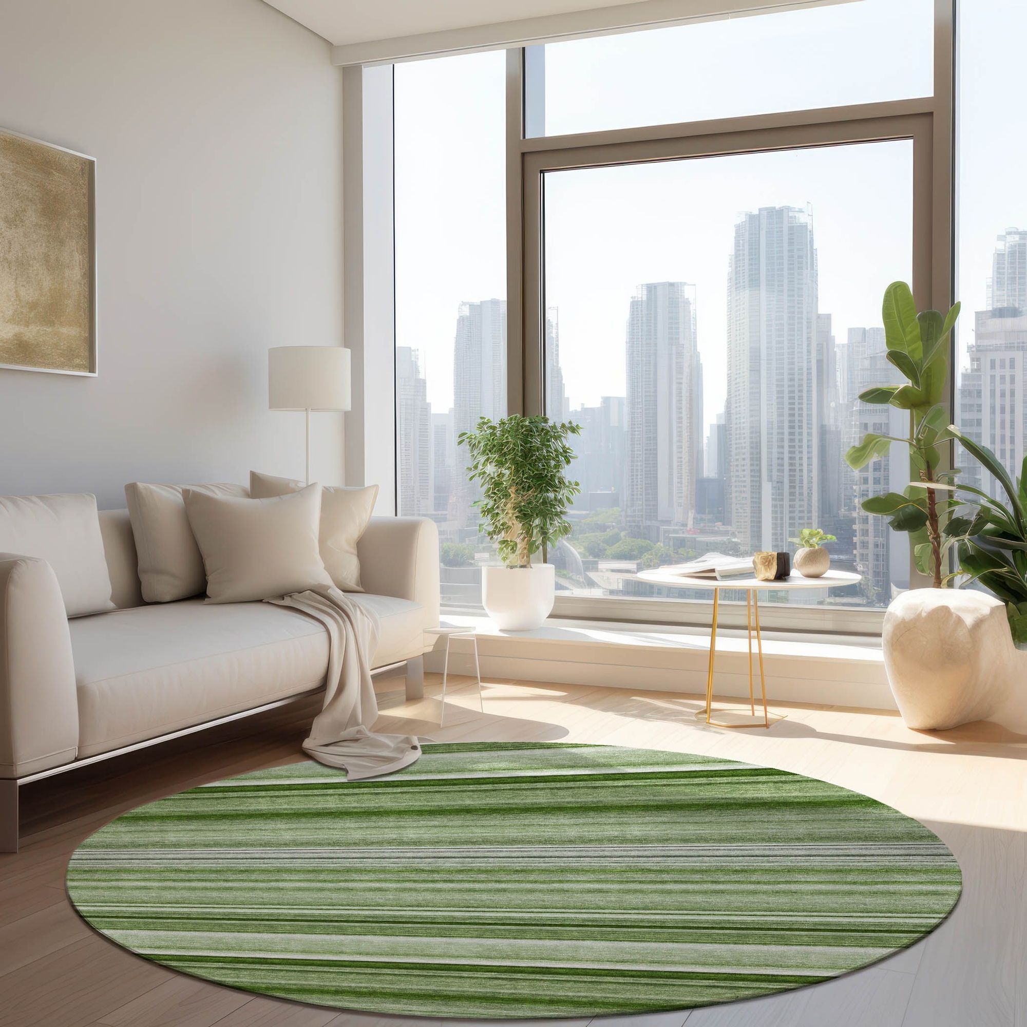 Machine Made ACN529 Aloe Green Rugs