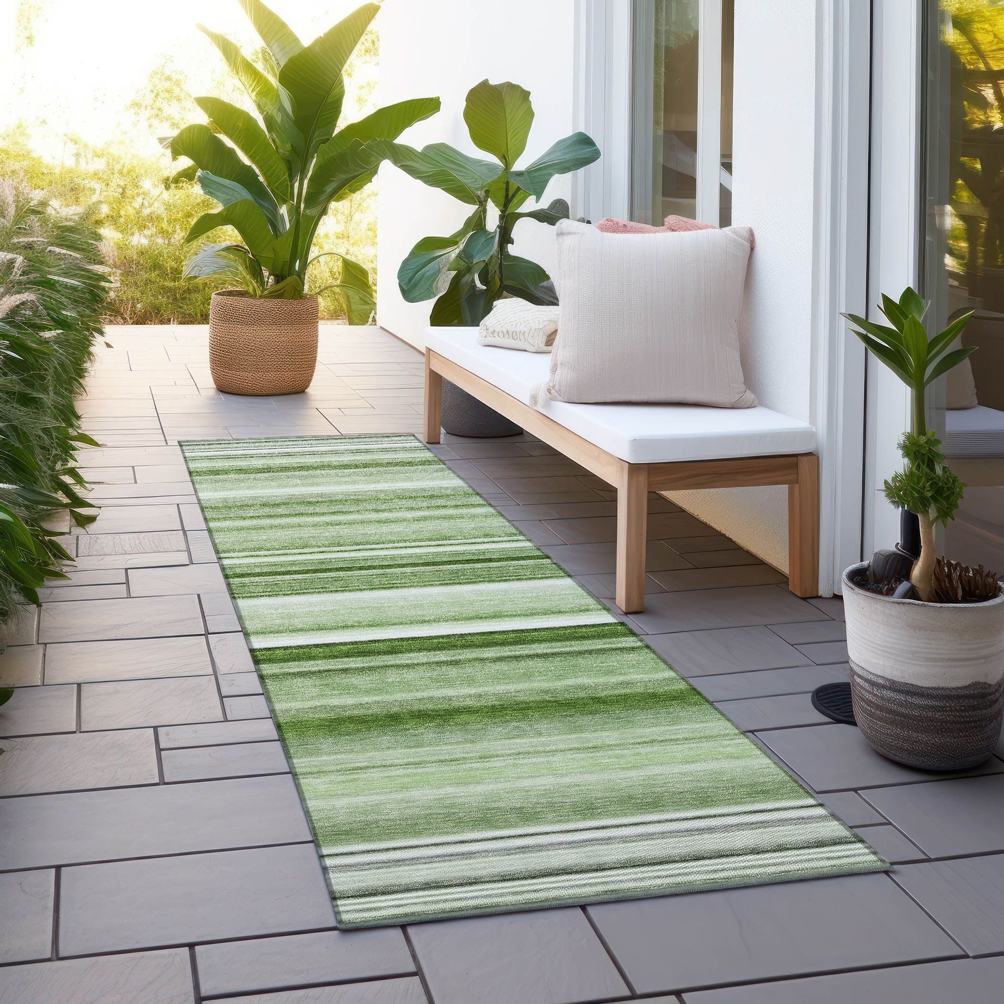 Machine Made ACN529 Aloe Green Rugs
