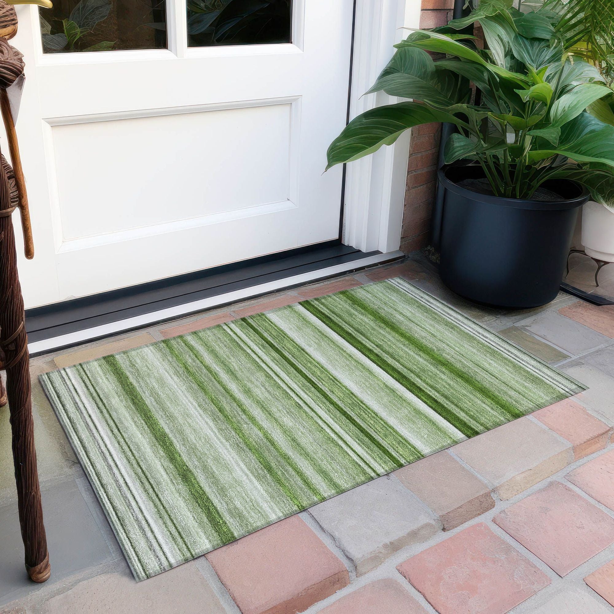 Machine Made ACN529 Aloe Green Rugs