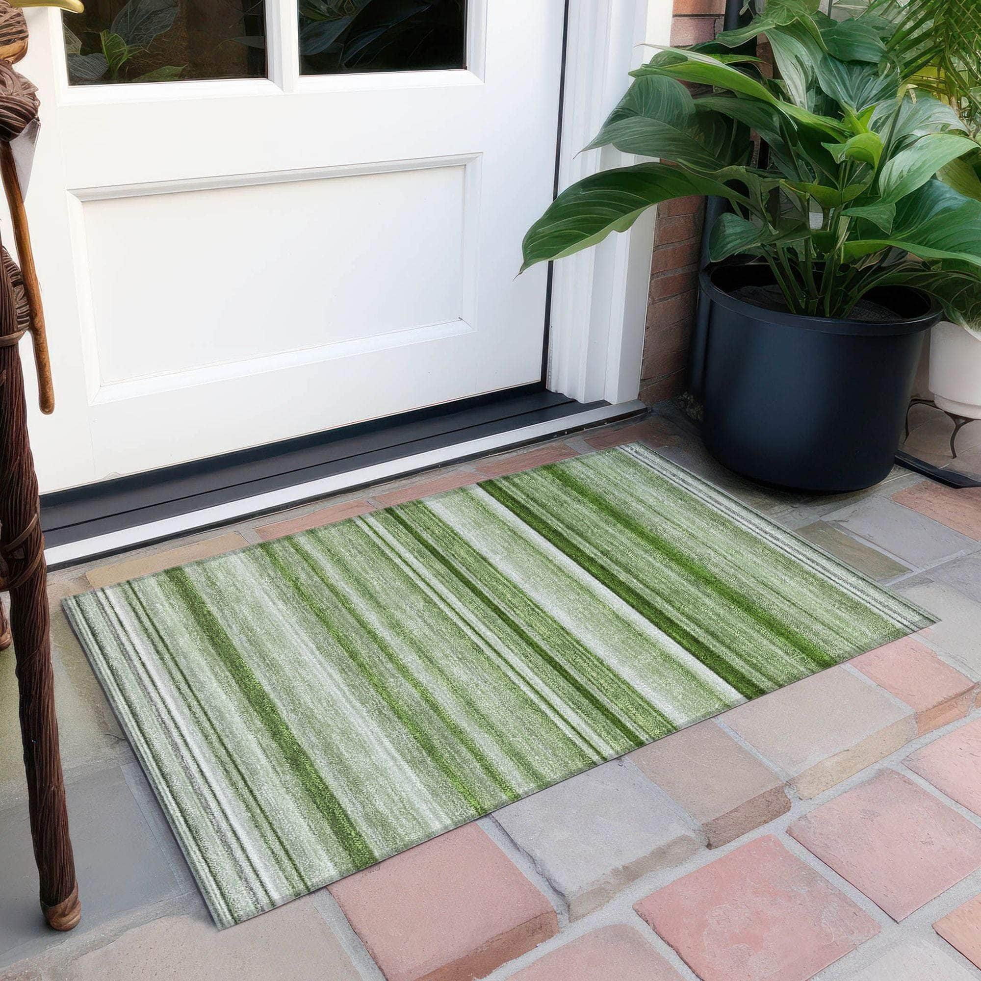 Machine Made ACN529 Aloe Green Rugs