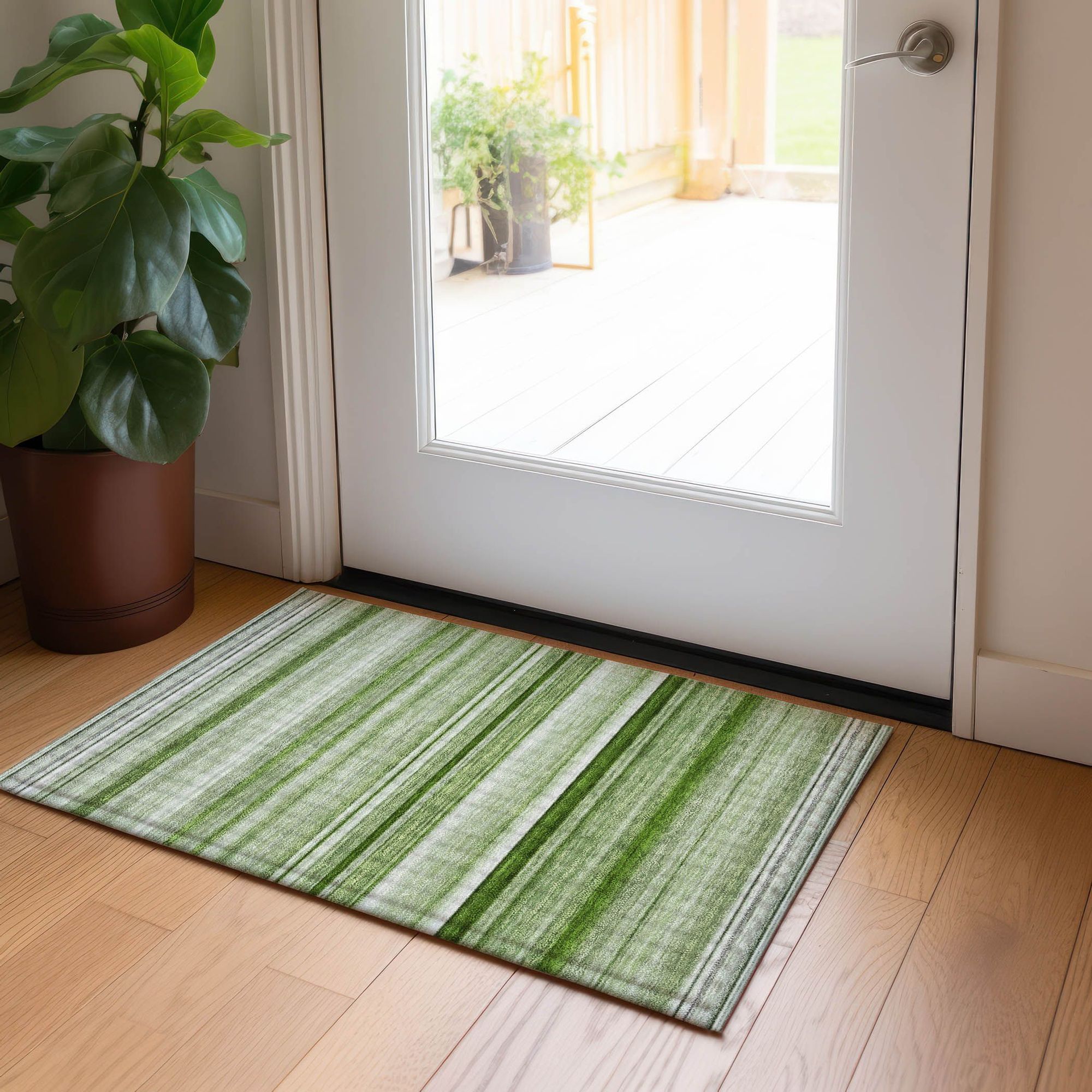 Machine Made ACN529 Aloe Green Rugs