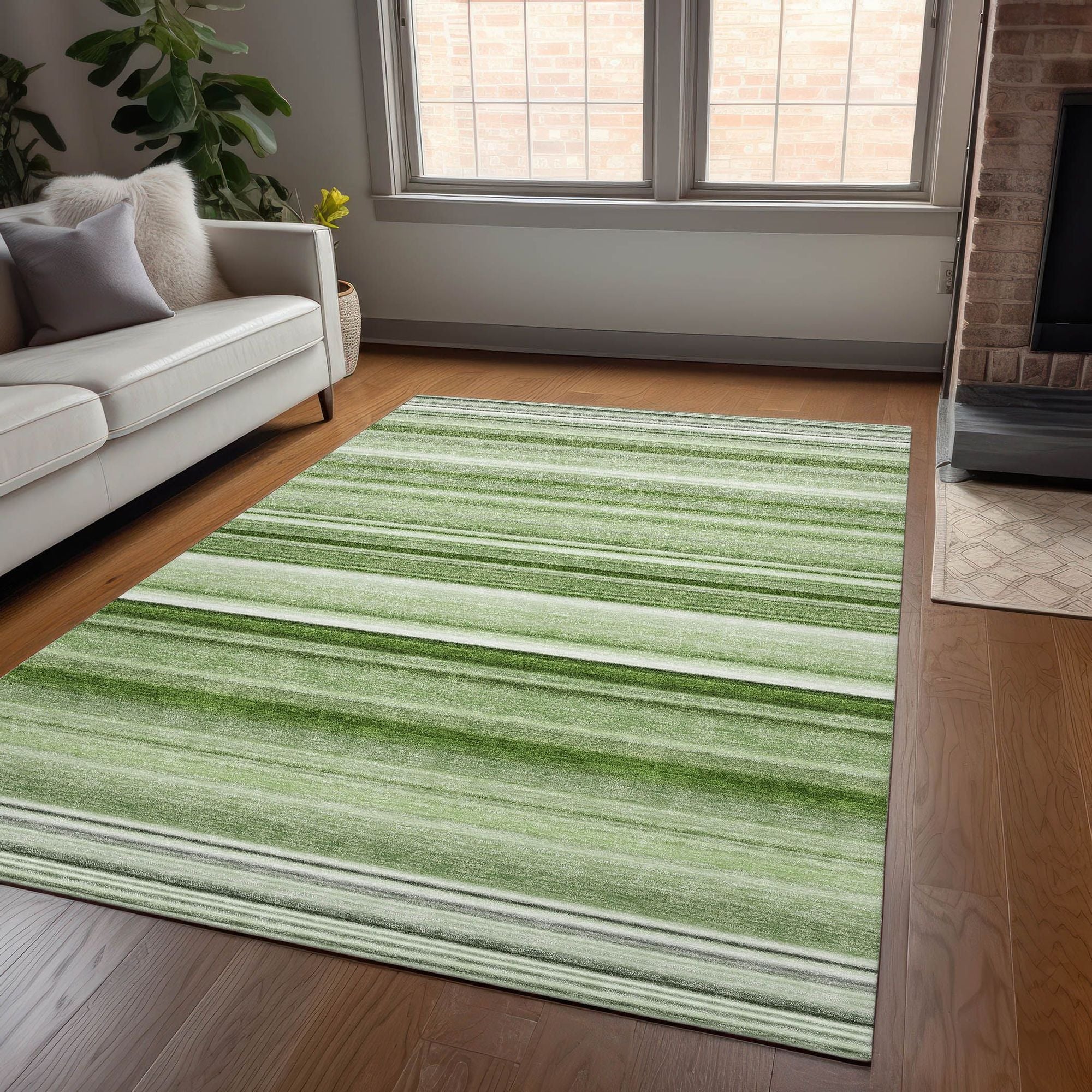 Machine Made ACN529 Aloe Green Rugs