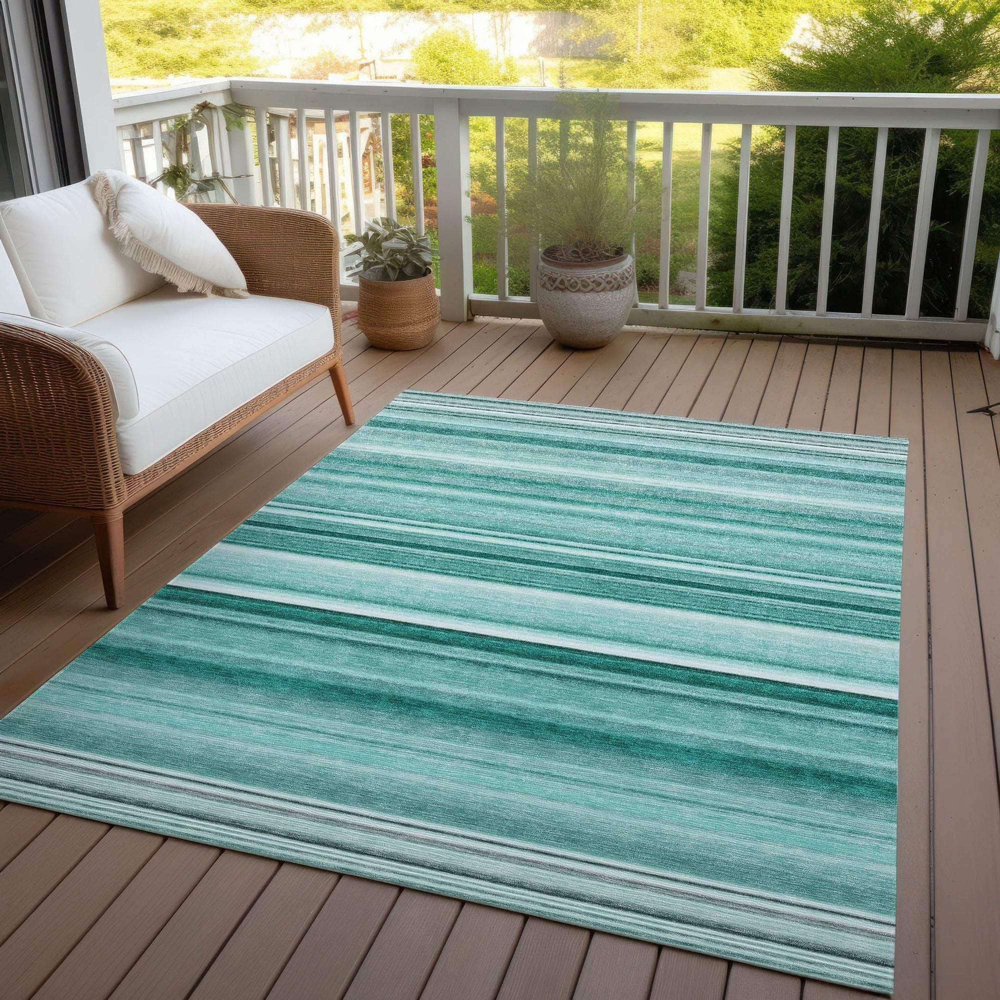 Machine Made ACN529 Aqua Teal Rugs