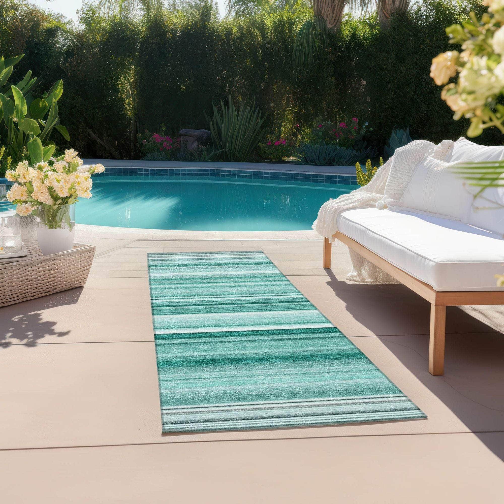 Machine Made ACN529 Aqua Teal Rugs