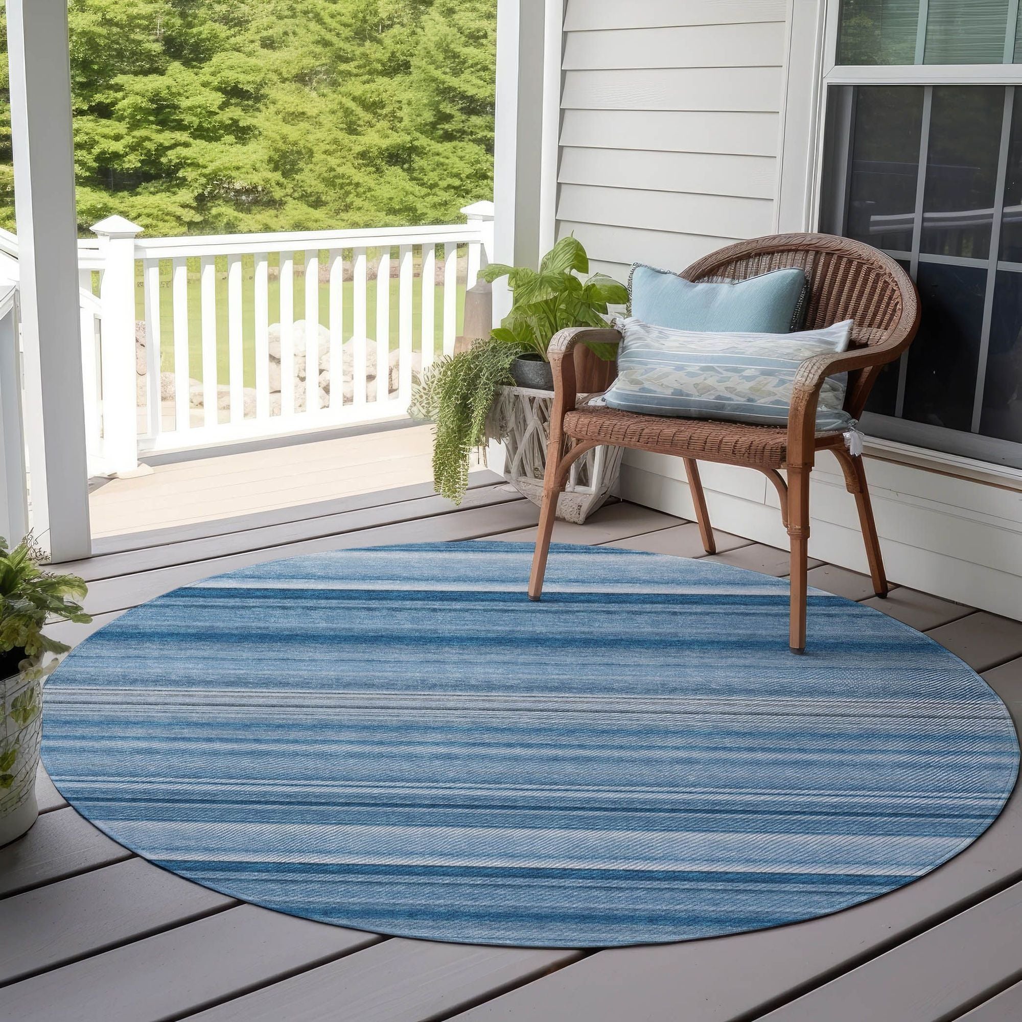 Machine Made ACN529 Blue Rugs