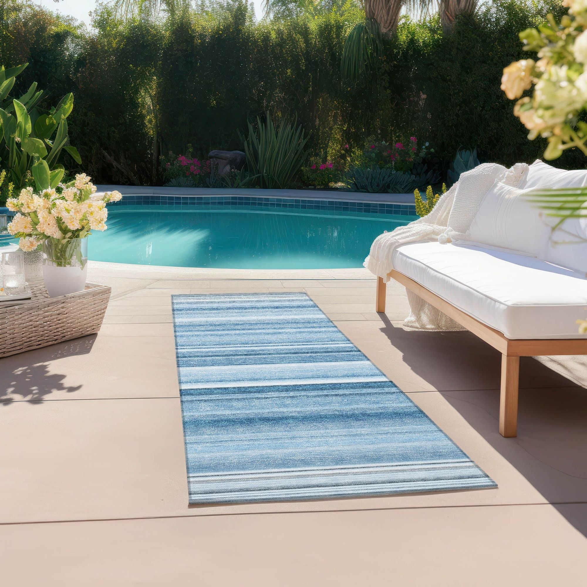 Machine Made ACN529 Blue Rugs