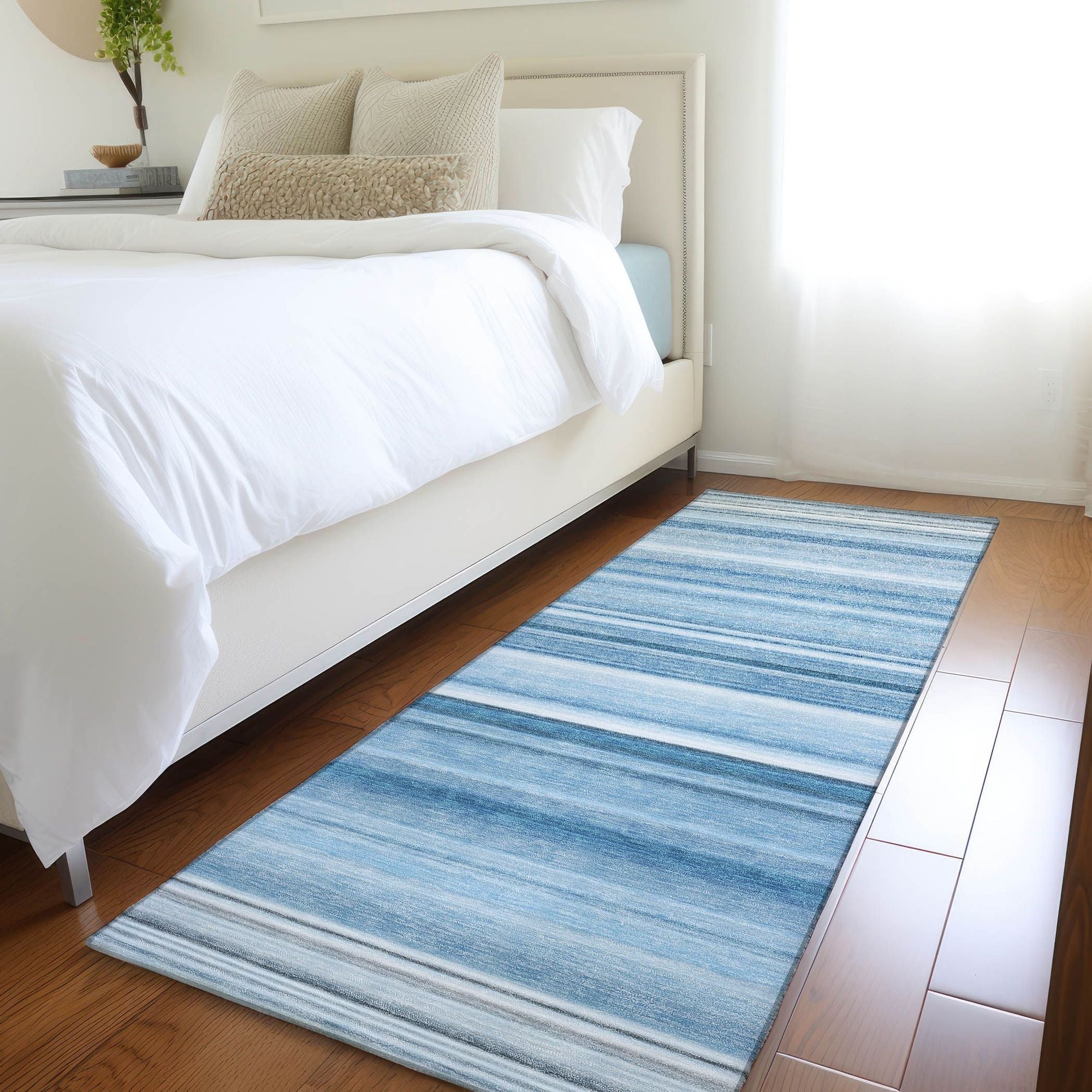 Machine Made ACN529 Blue Rugs