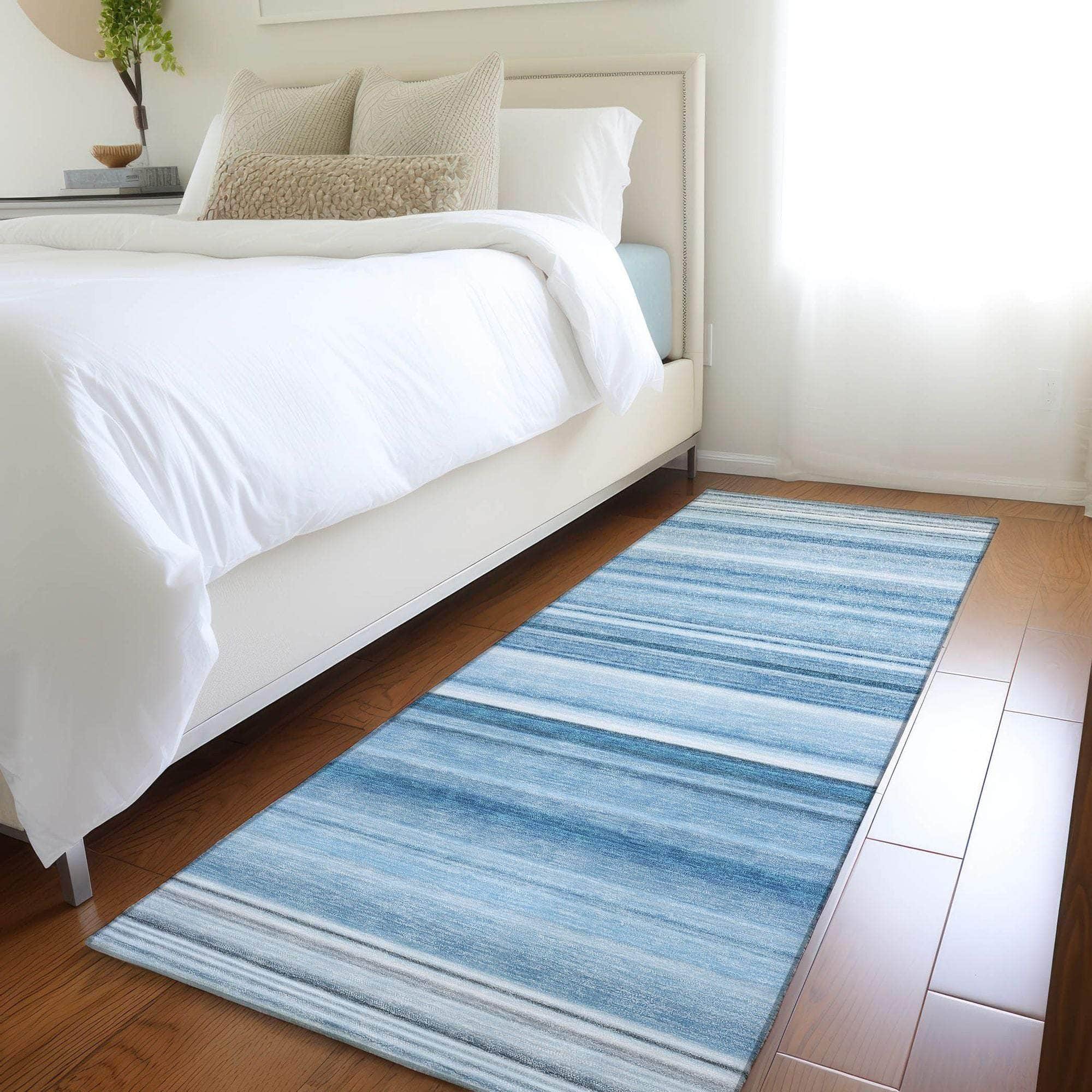 Machine Made ACN529 Blue Rugs